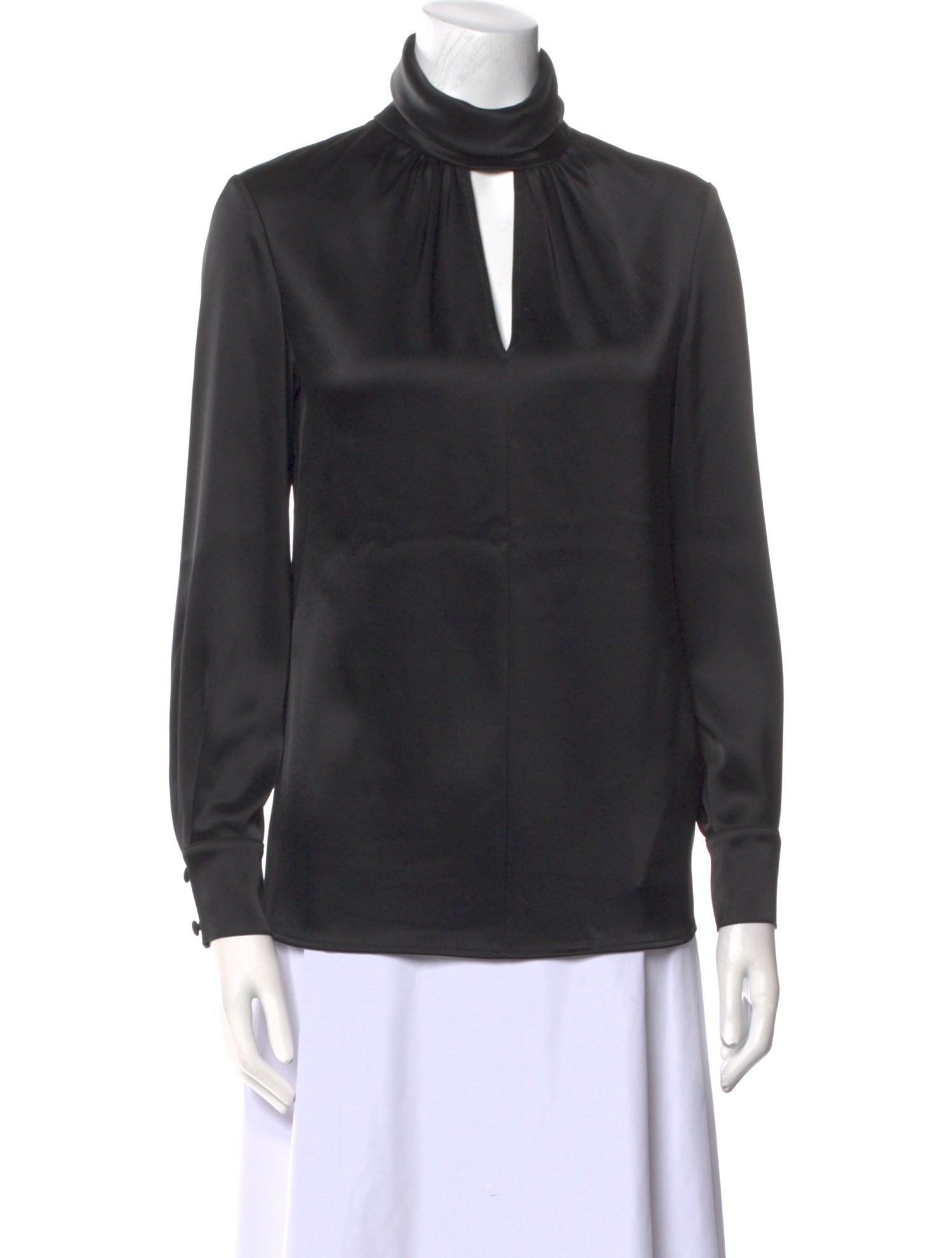 St. John Mock Neck Long Sleeve Blouse