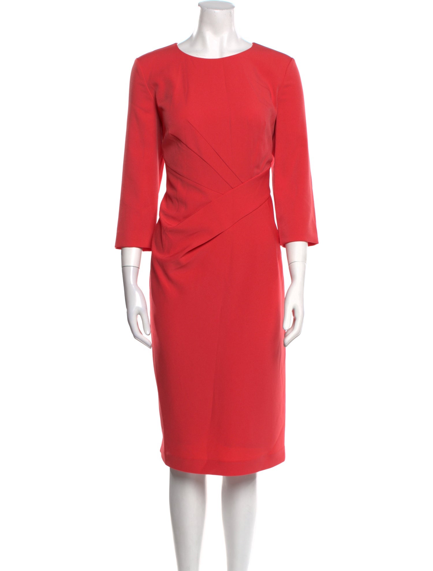 St. John Crew Neck Midi Length Dress
