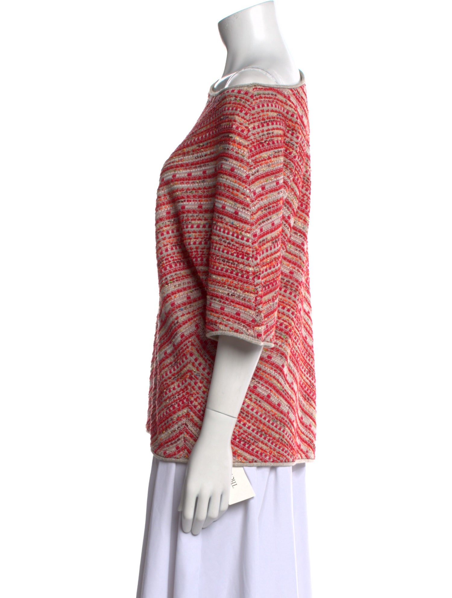 St. John Striped Asymmetrical Sweater