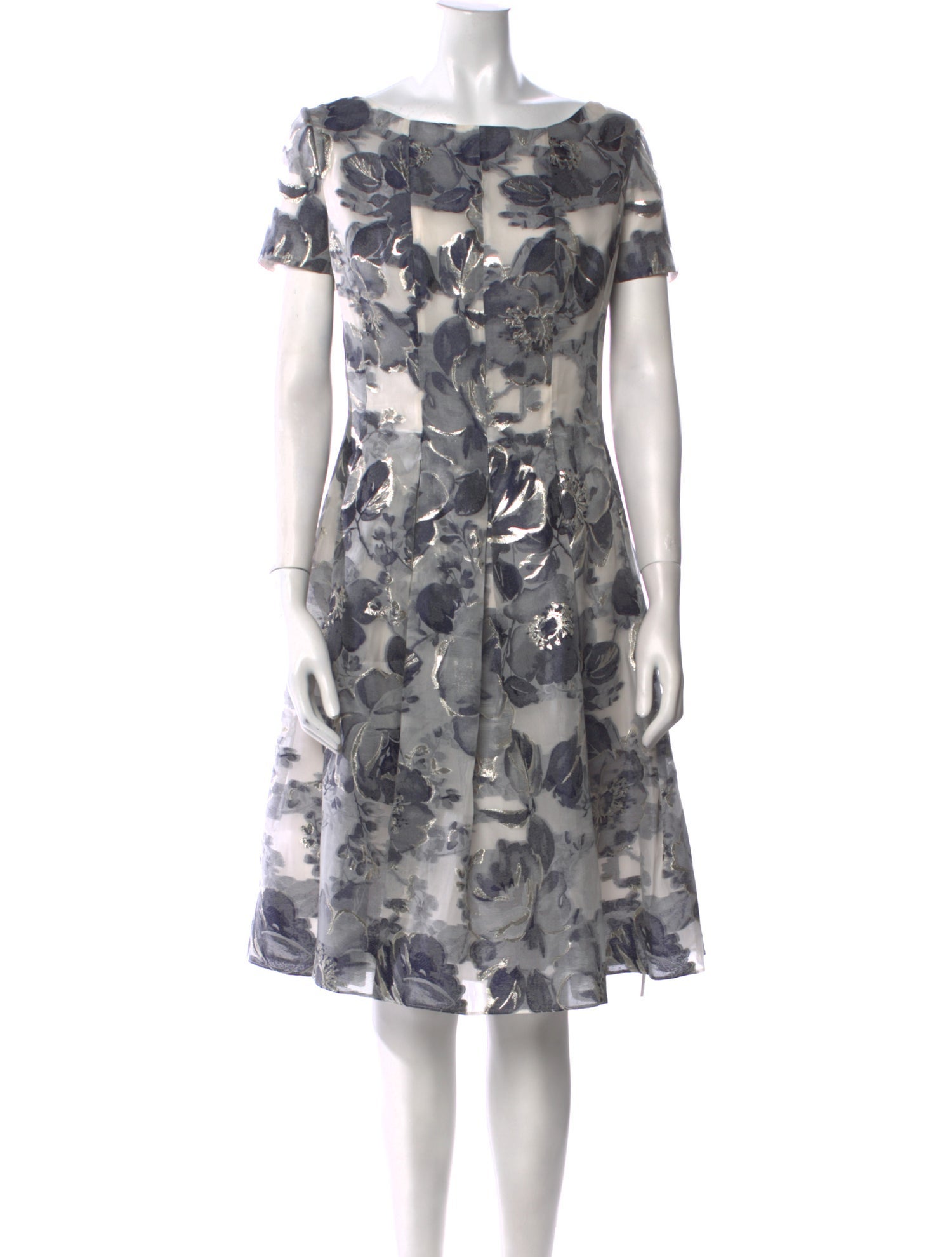 St. John Floral Print Knee-Length Dress