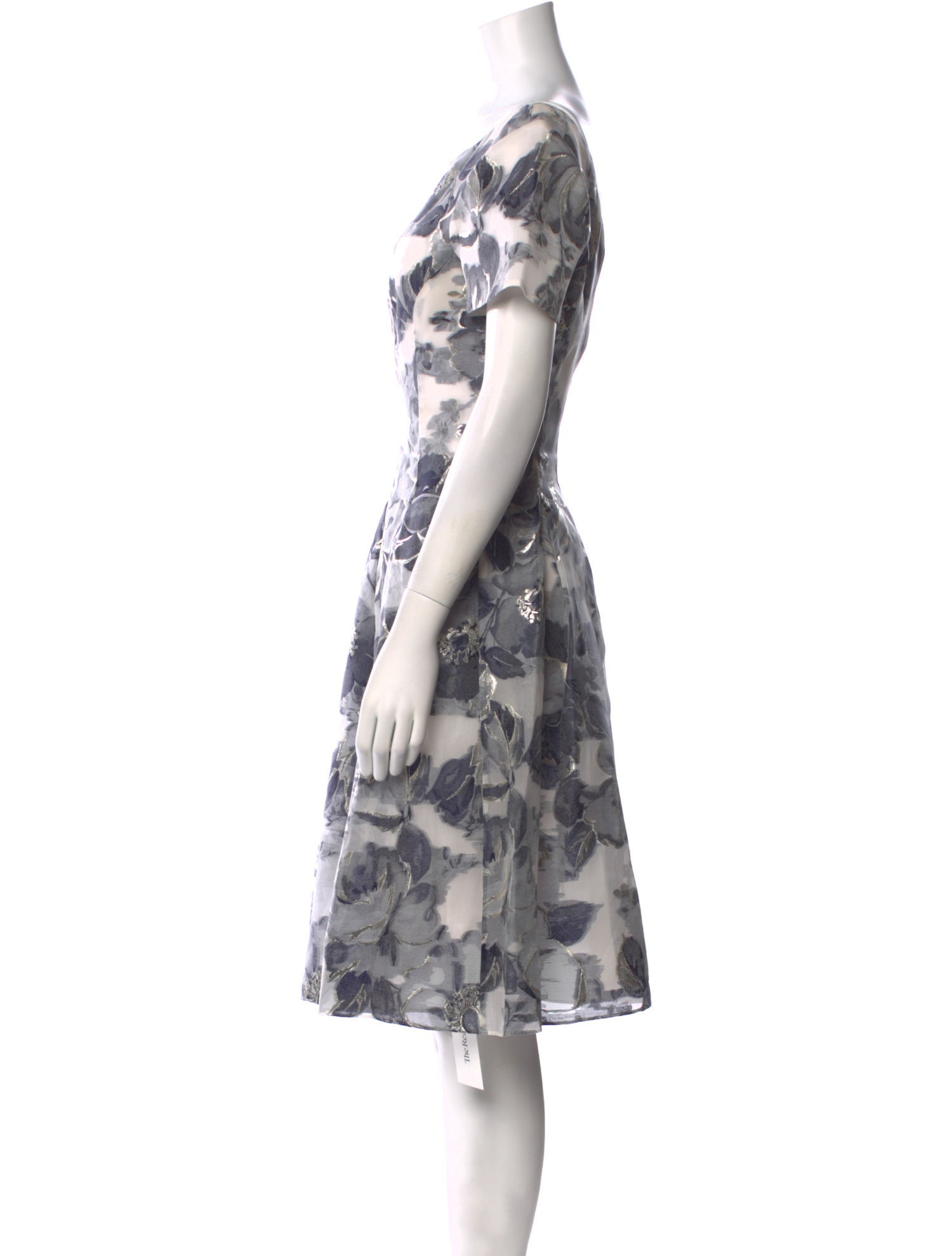 St. John Floral Print Knee-Length Dress