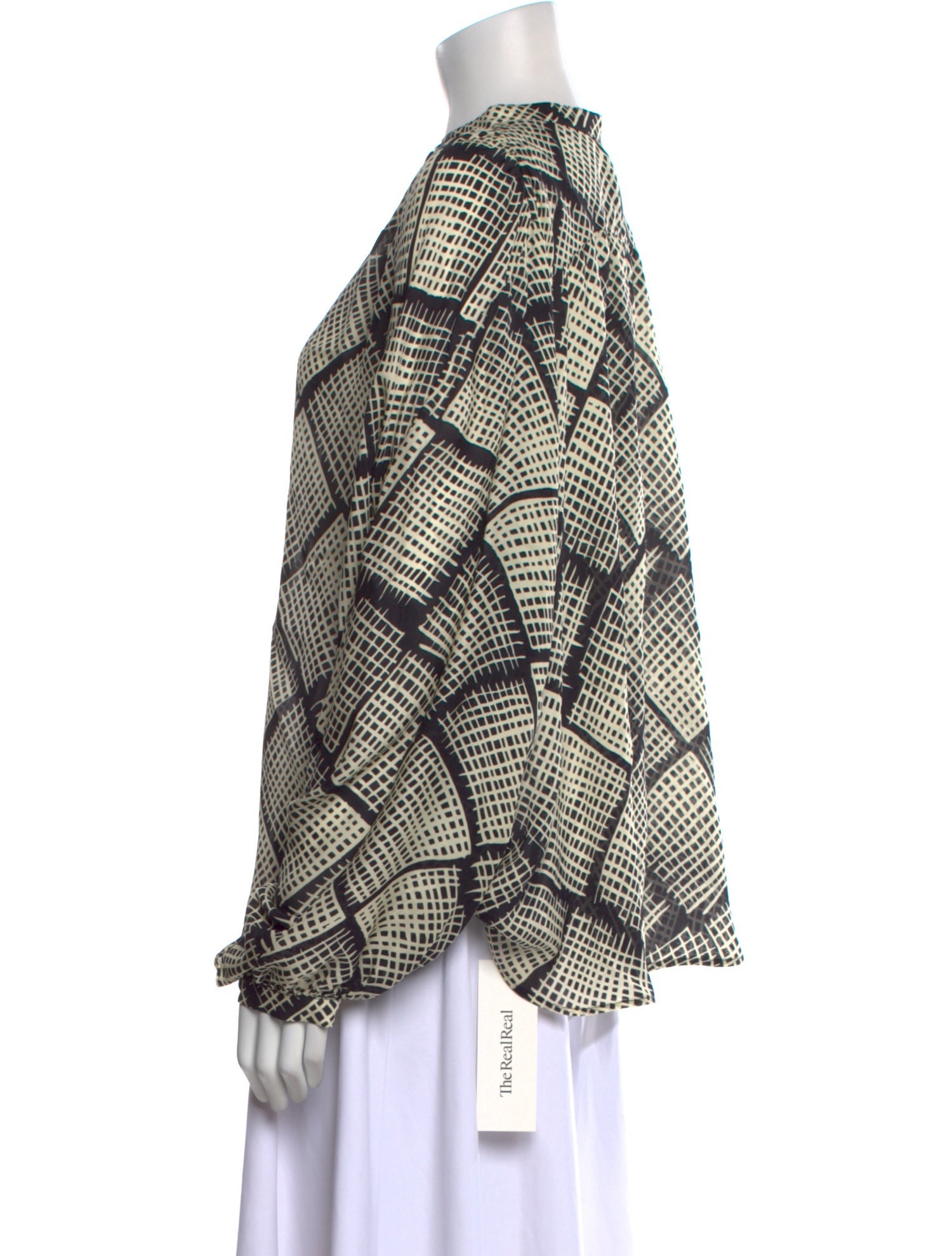 St. John Silk Plaid Print Blouse w/ Tags