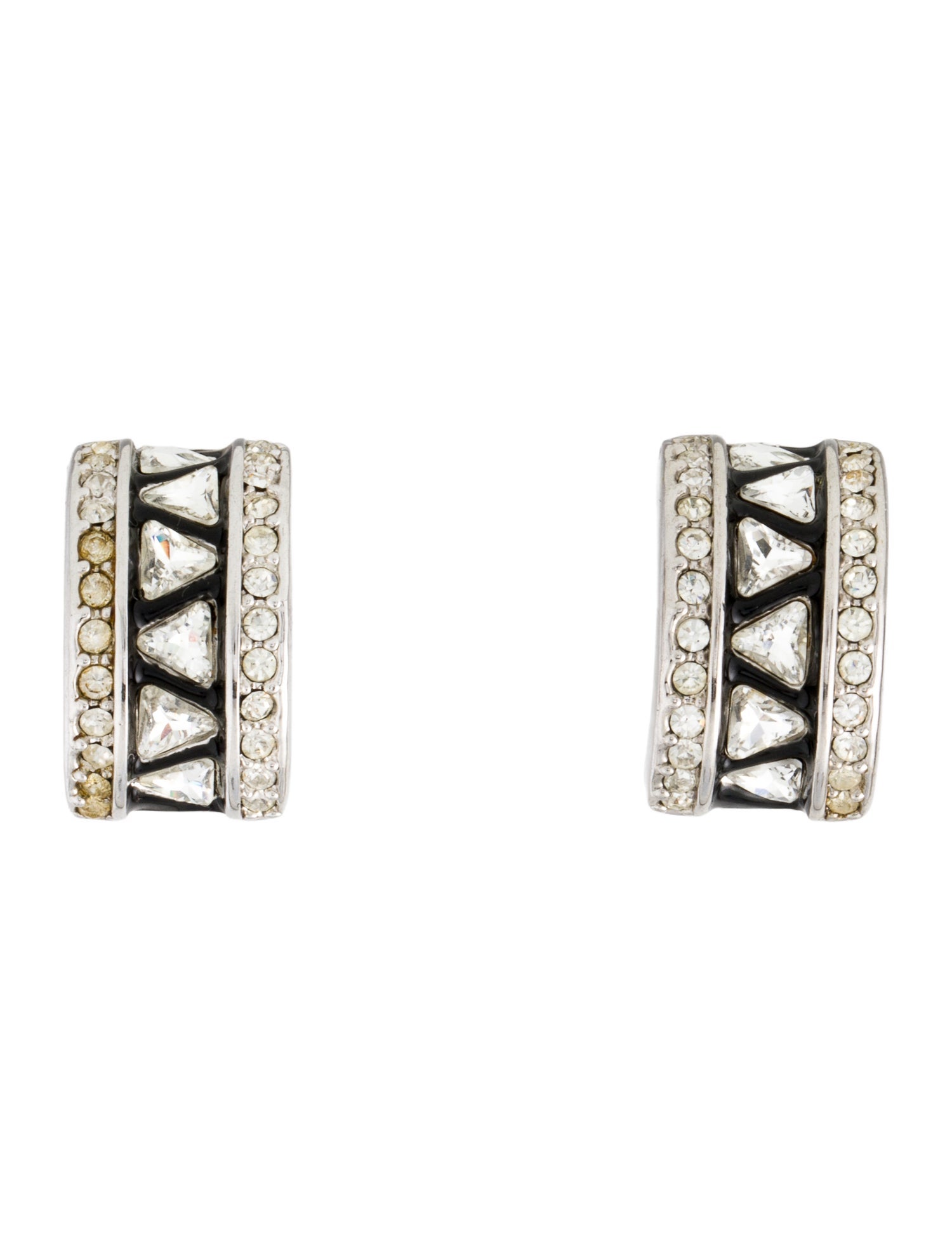 St. John Crystal Clip-On Earrings