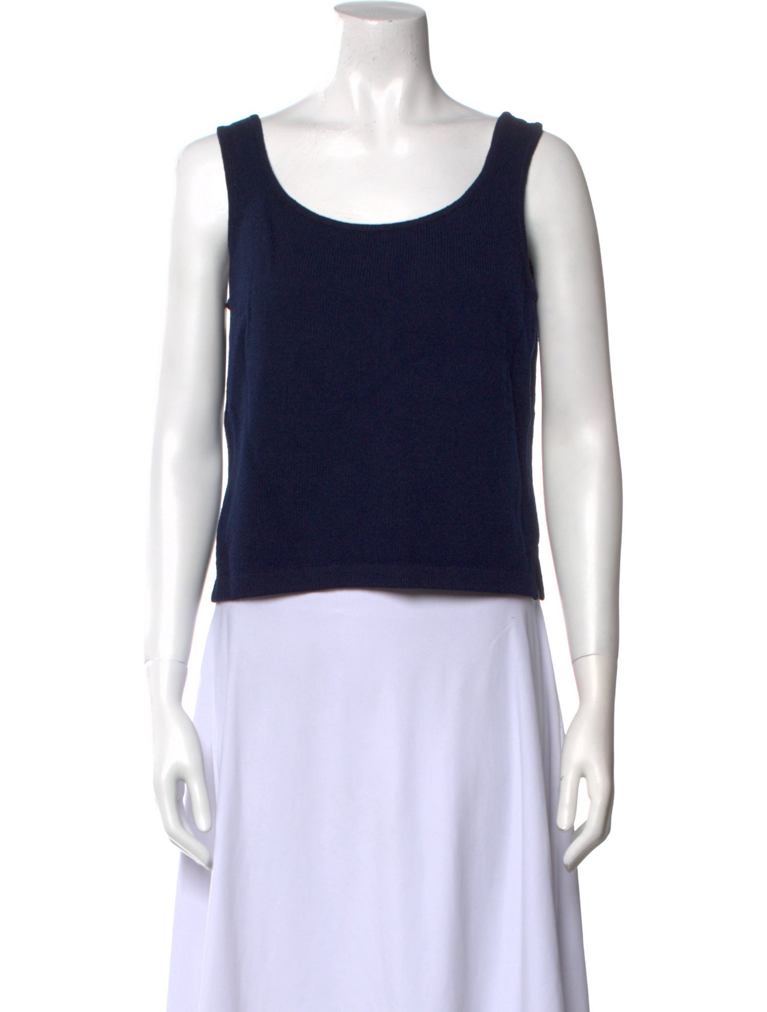 St. John Scoop Neck Sleeveless Top