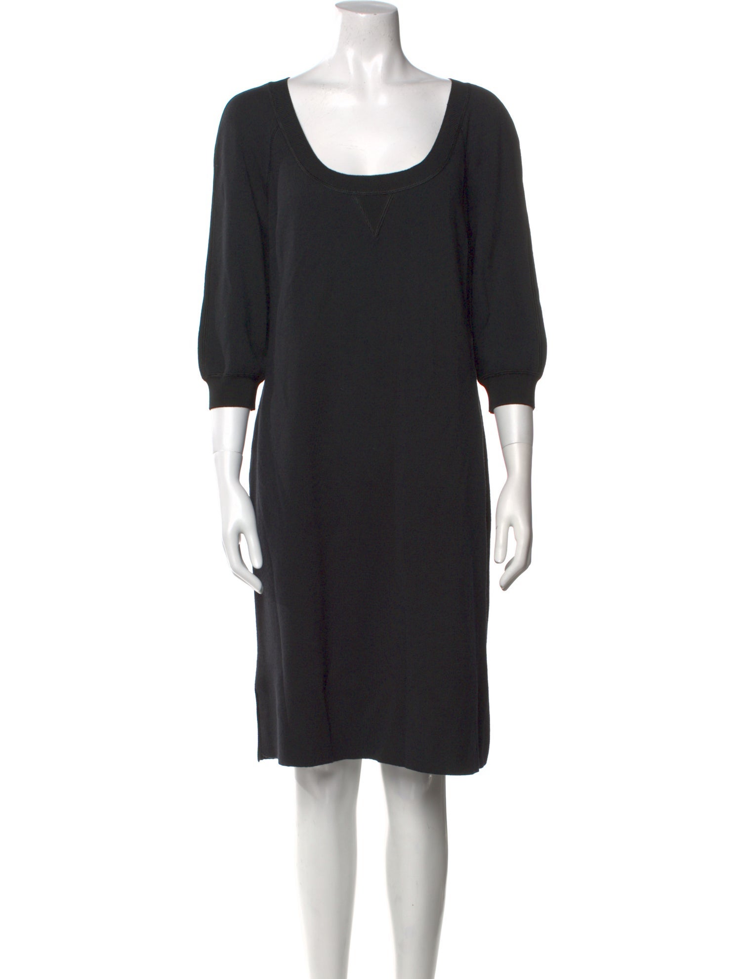St. John Scoop Neck Knee-Length Dress