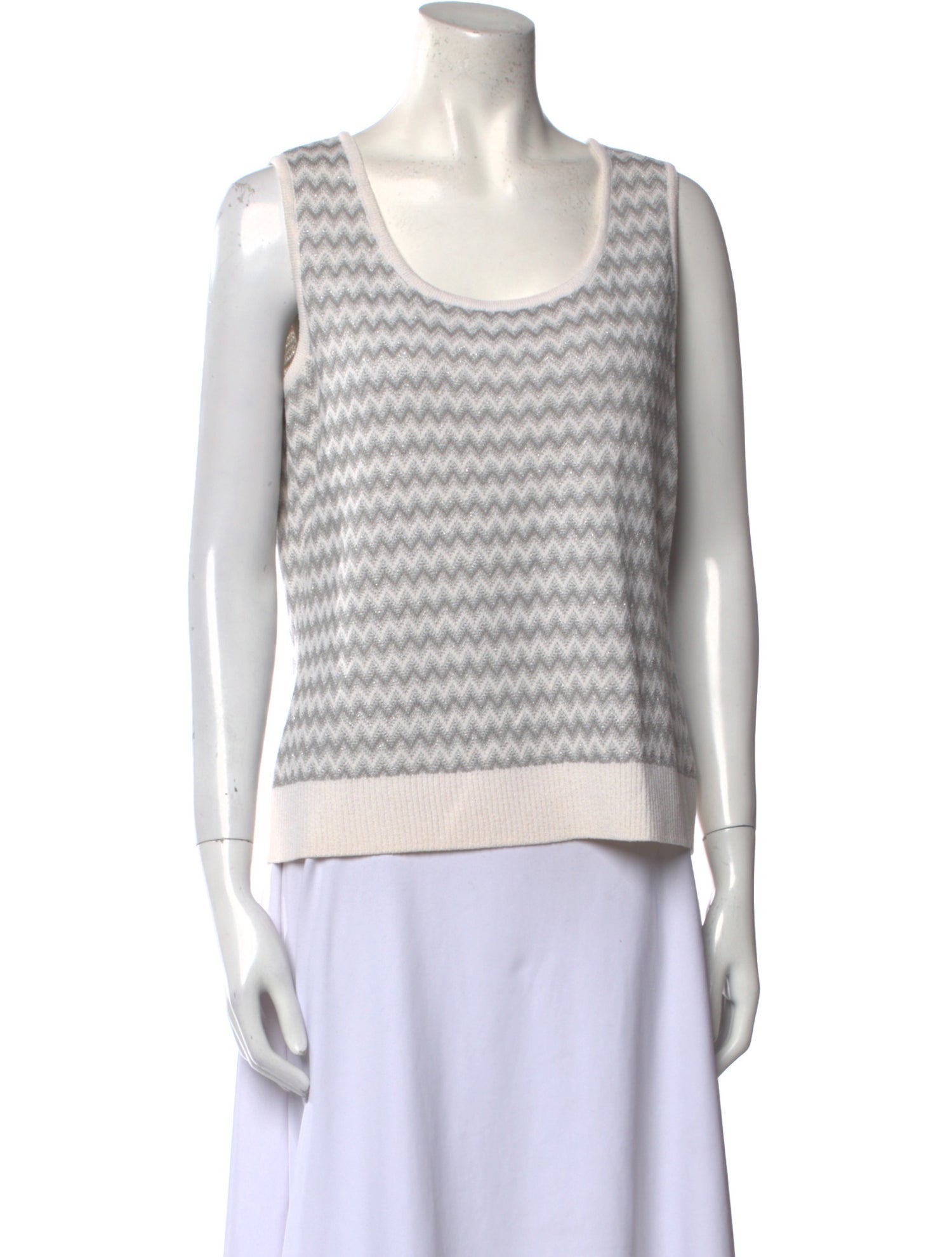 St. John Printed Scoop Neck Sweater
