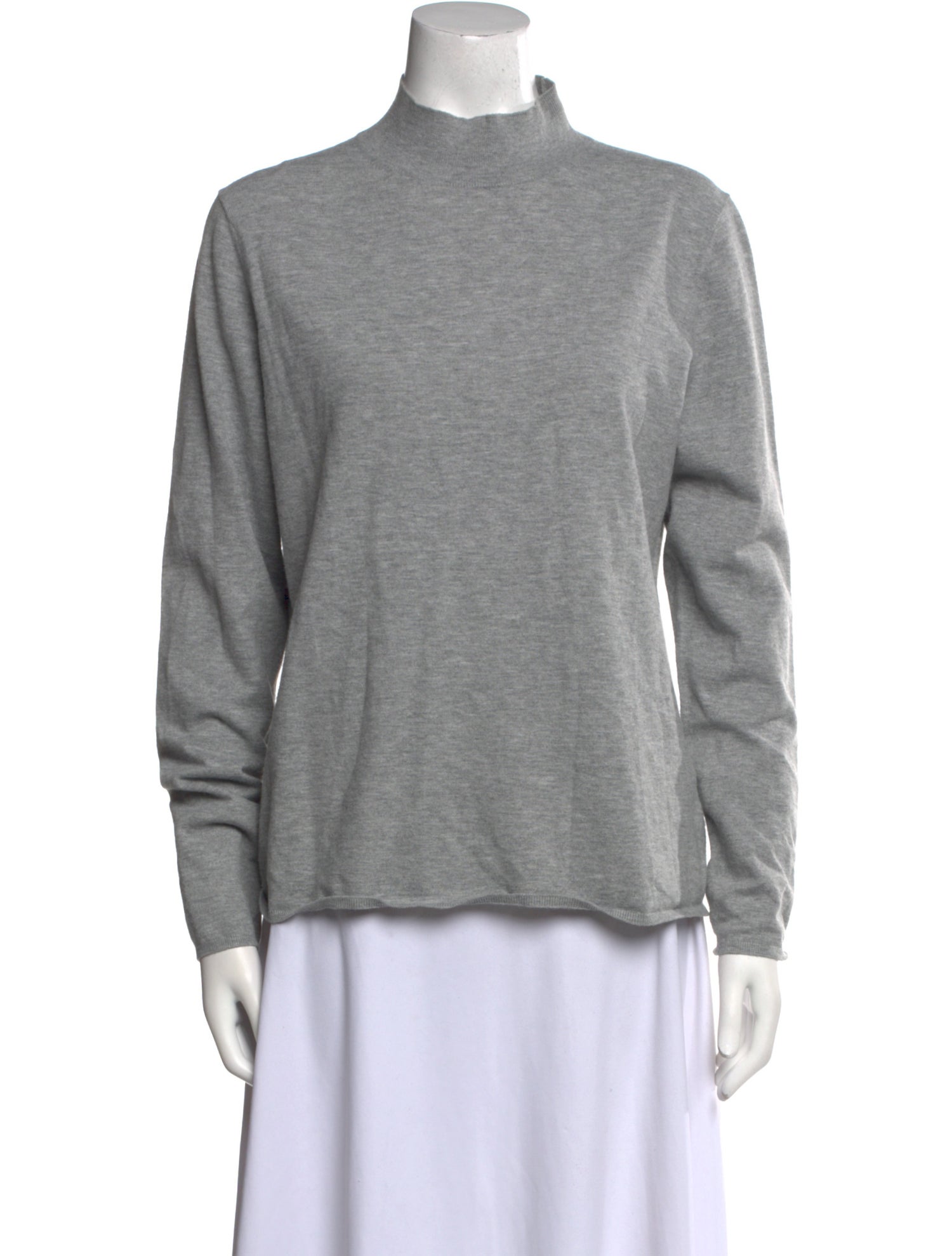 St. John Mock Neck Long Sleeve Top