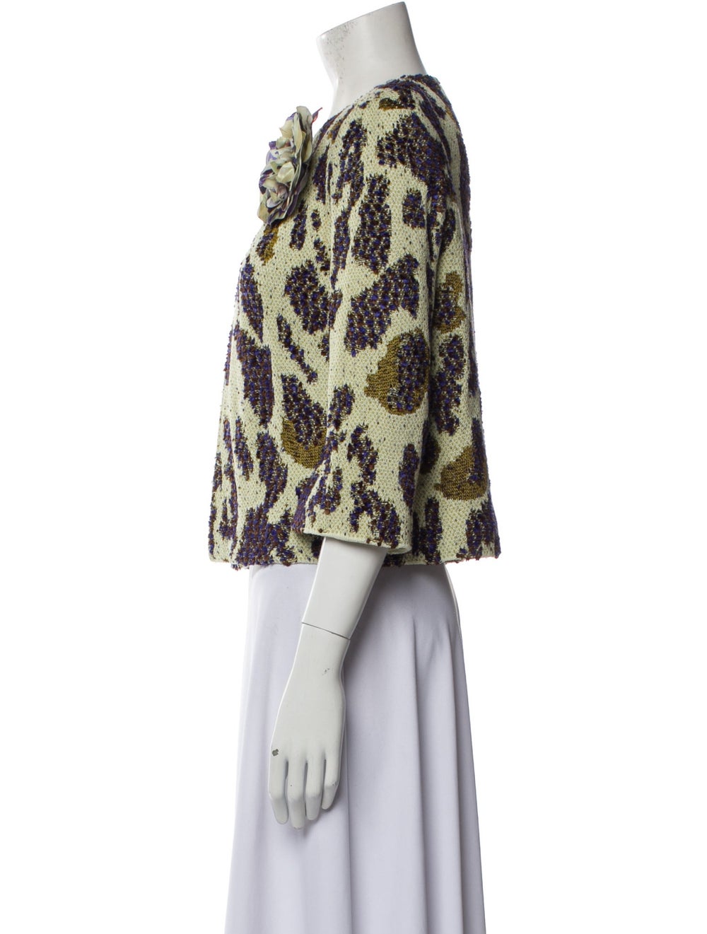 St. John Evening Jacket Patterned Collarless Hook… - image 2