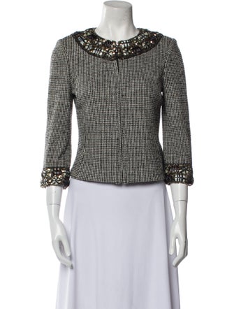 St. John Wool Tweed Pattern Jacket