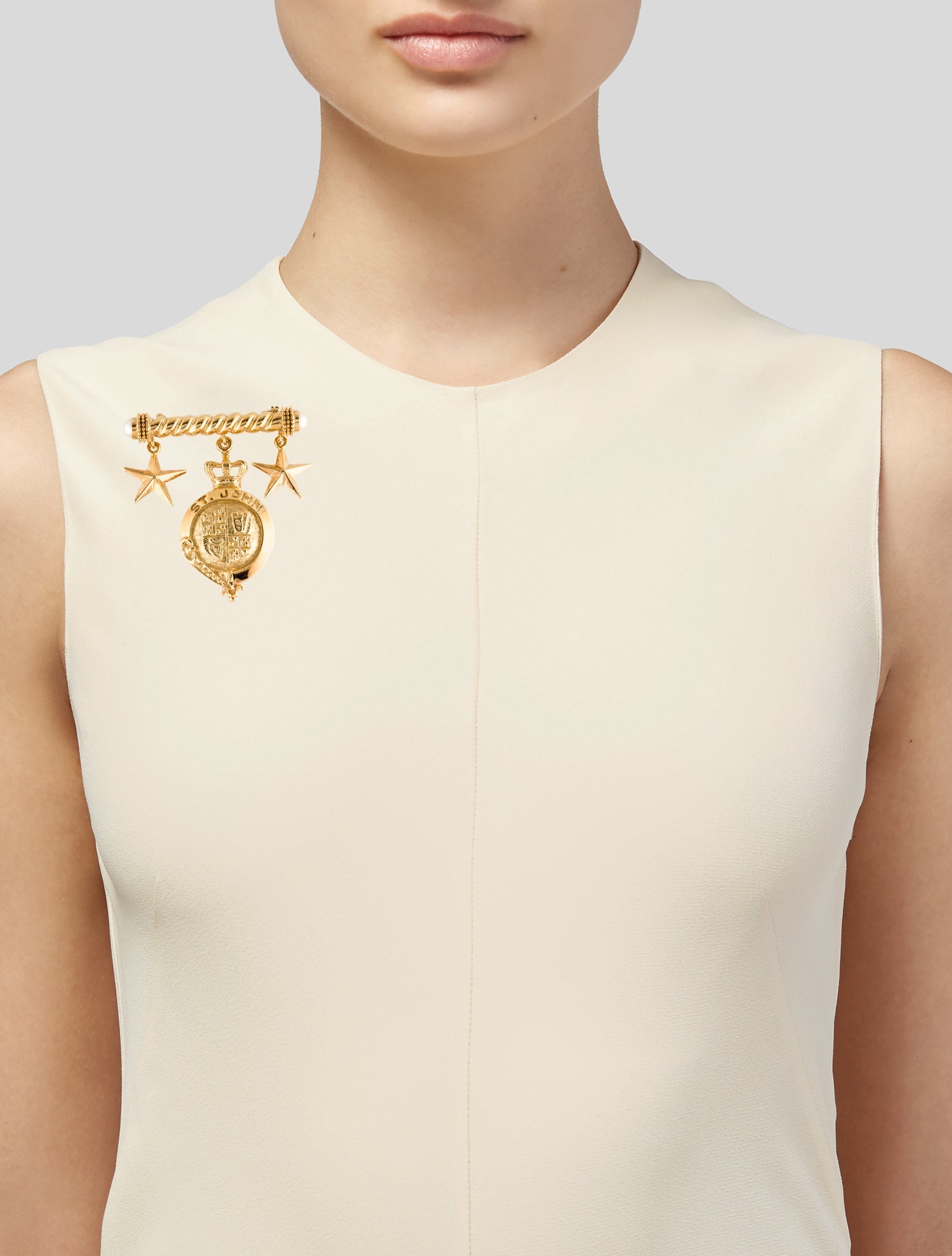 St. John Faux Pearl Pin Brooch