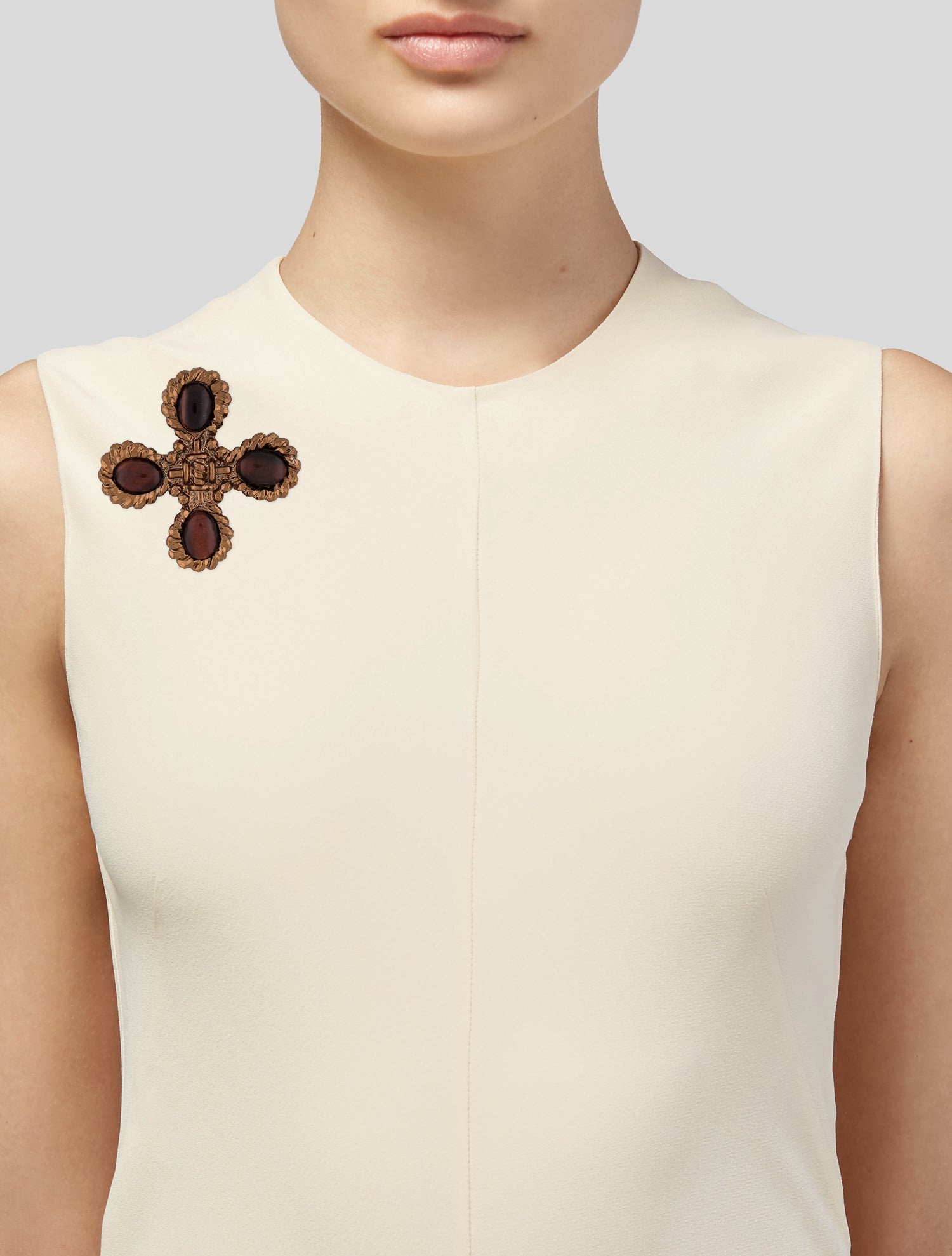 St. John Stone Maltese Convertible Pendant Brooch