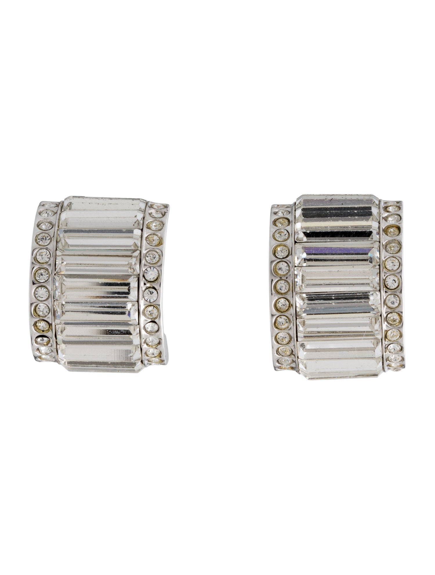 St. John Crystal Clip-On Earrings