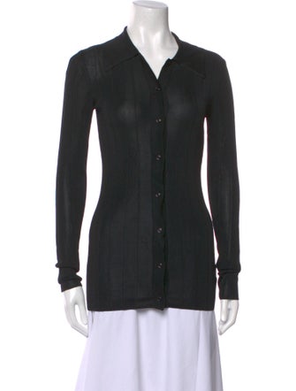 St. John Long Sleeve Button-Up Top