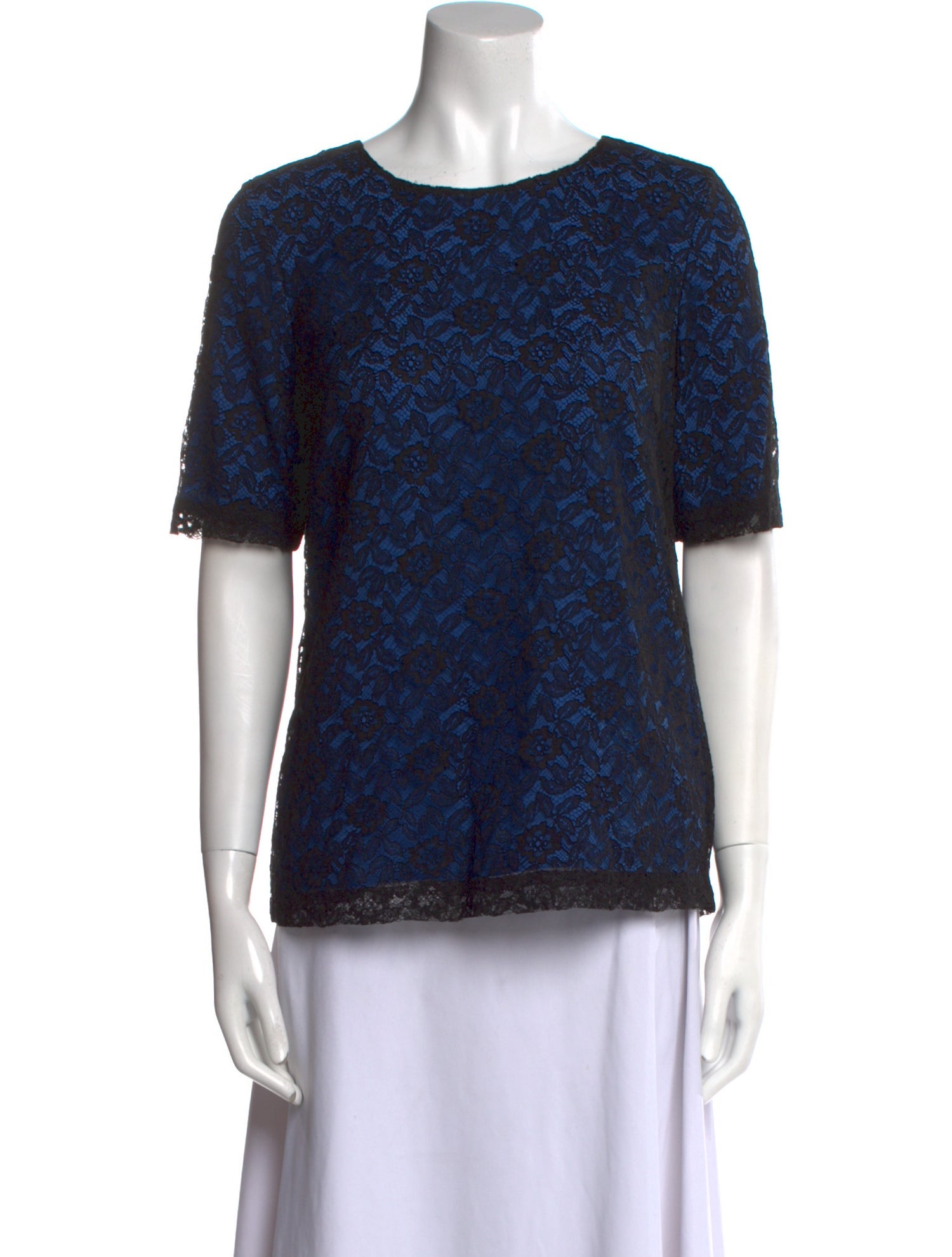 St. John Printed Crew Neck Top