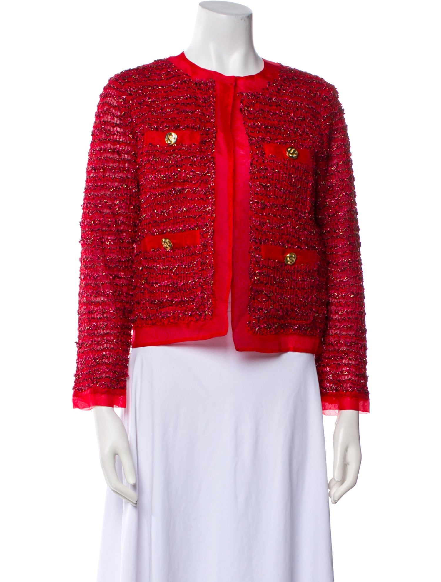 St. John Tweed Pattern Evening Jacket