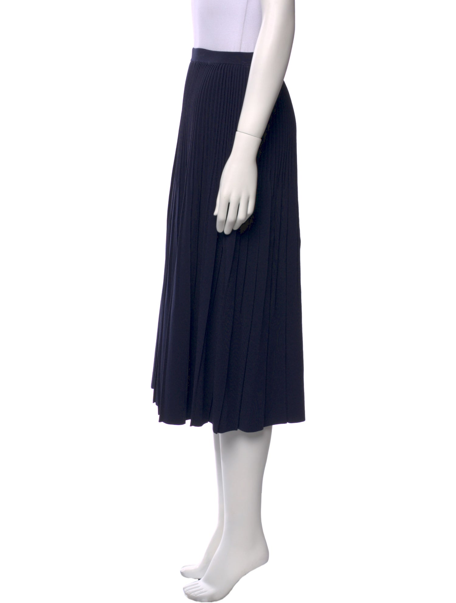 St. John Pleated Accents Midi Length Skirt