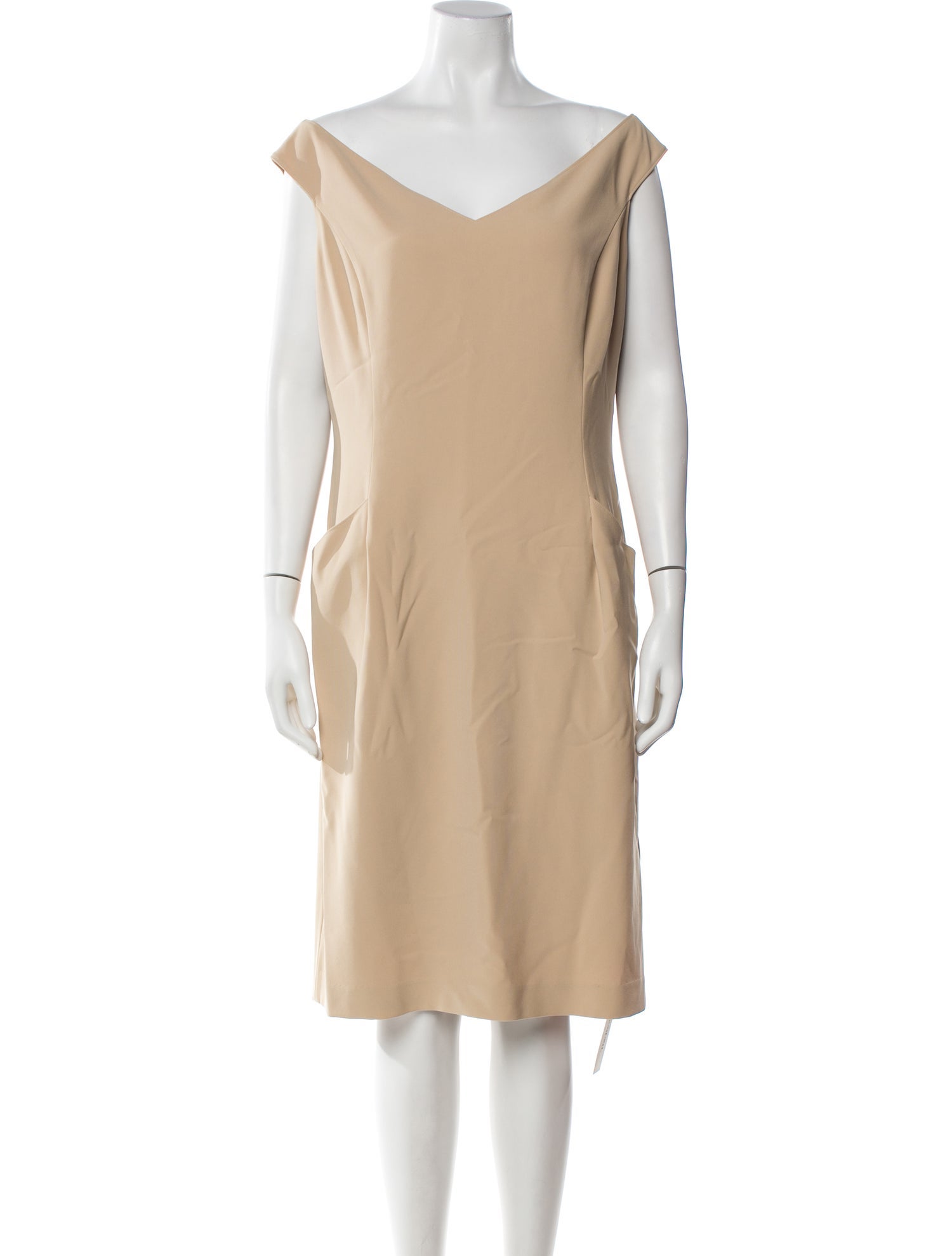 St. John Cowl Neck Knee-Length Dress