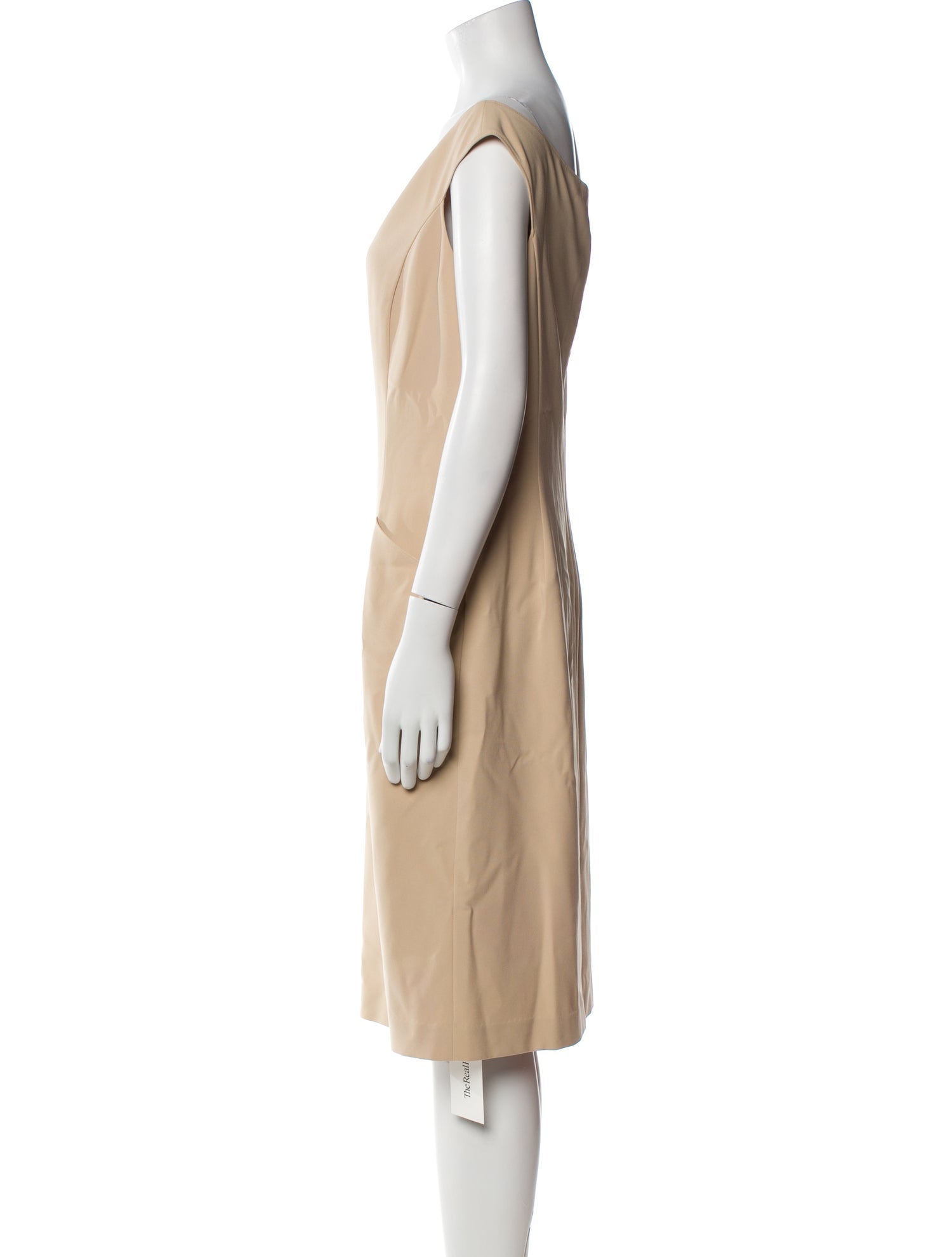 St. John Cowl Neck Knee-Length Dress