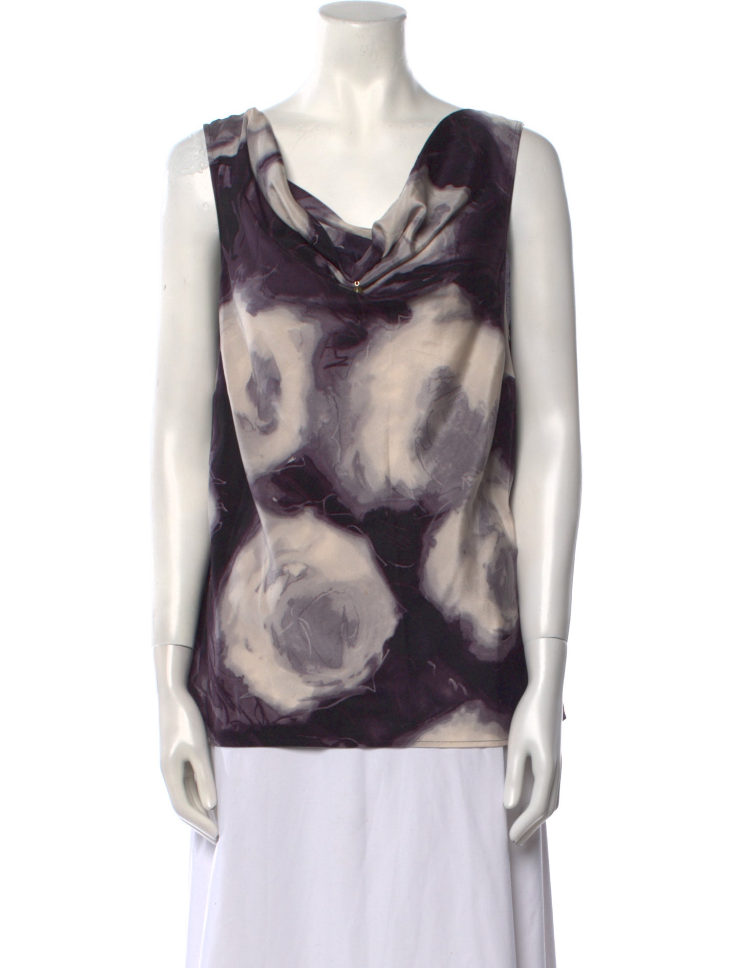 St. John Silk Tie-Dye Print Blouse