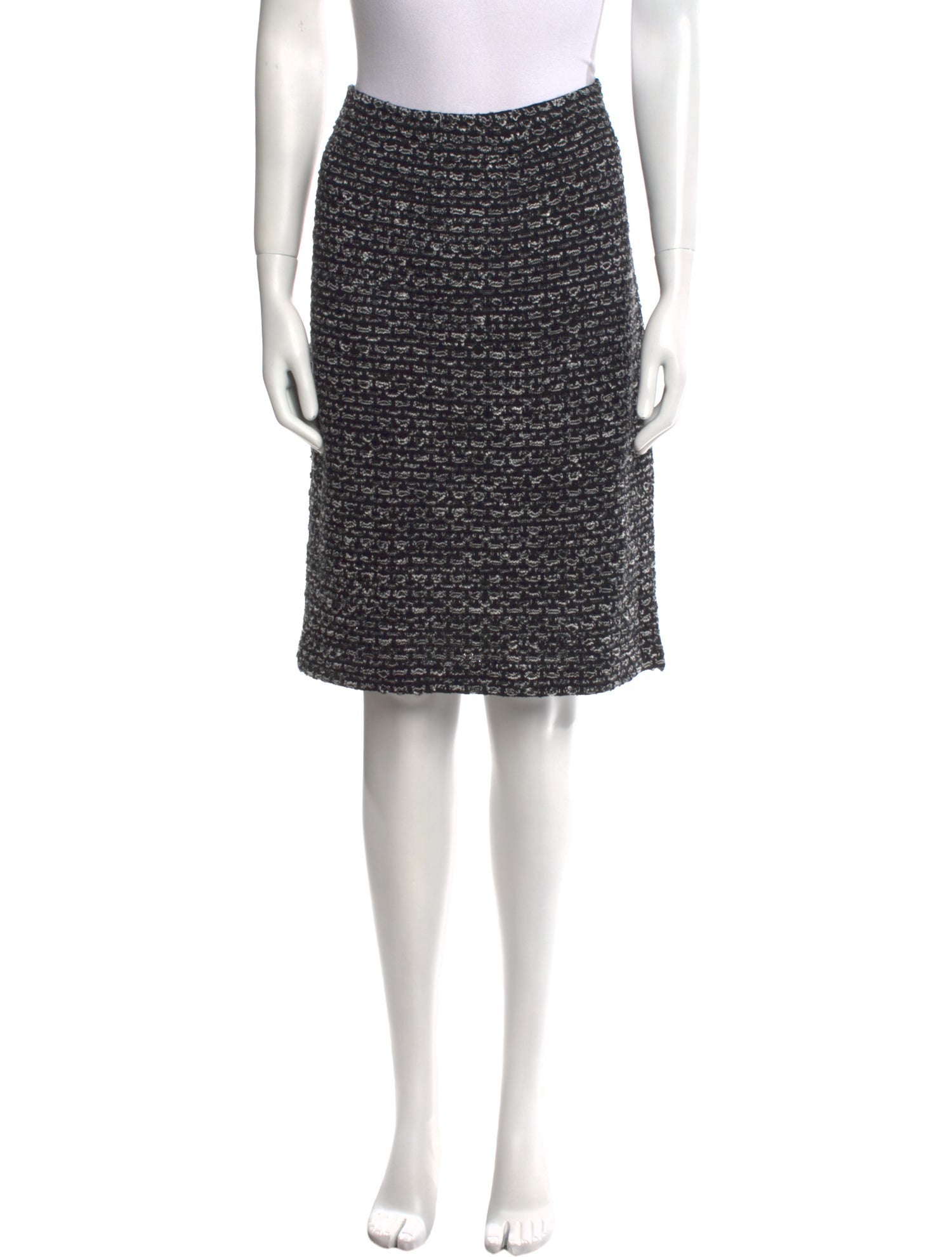 St. John Tweed Pattern Knee-Length Skirt