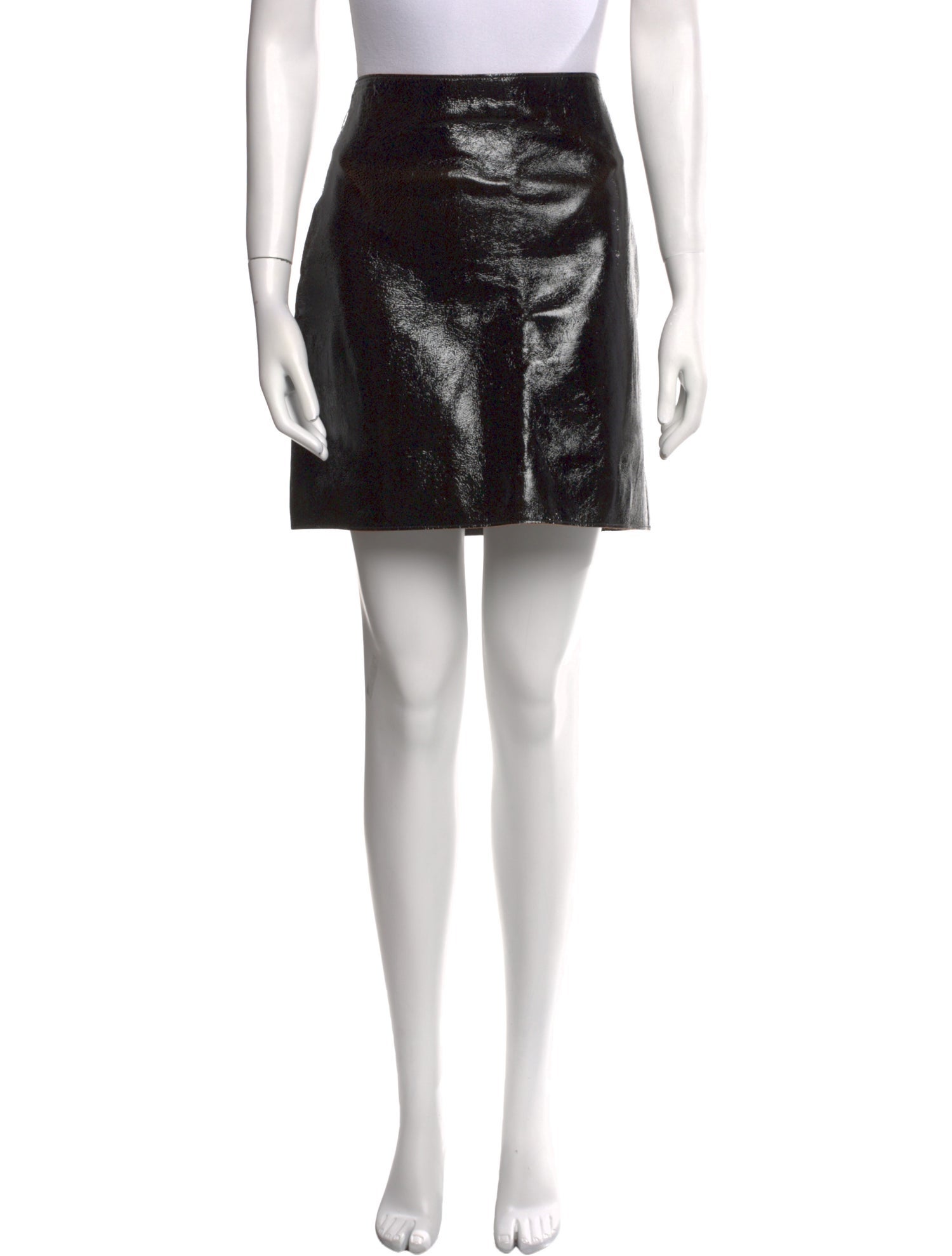 St. John Leather Knee-Length Skirt