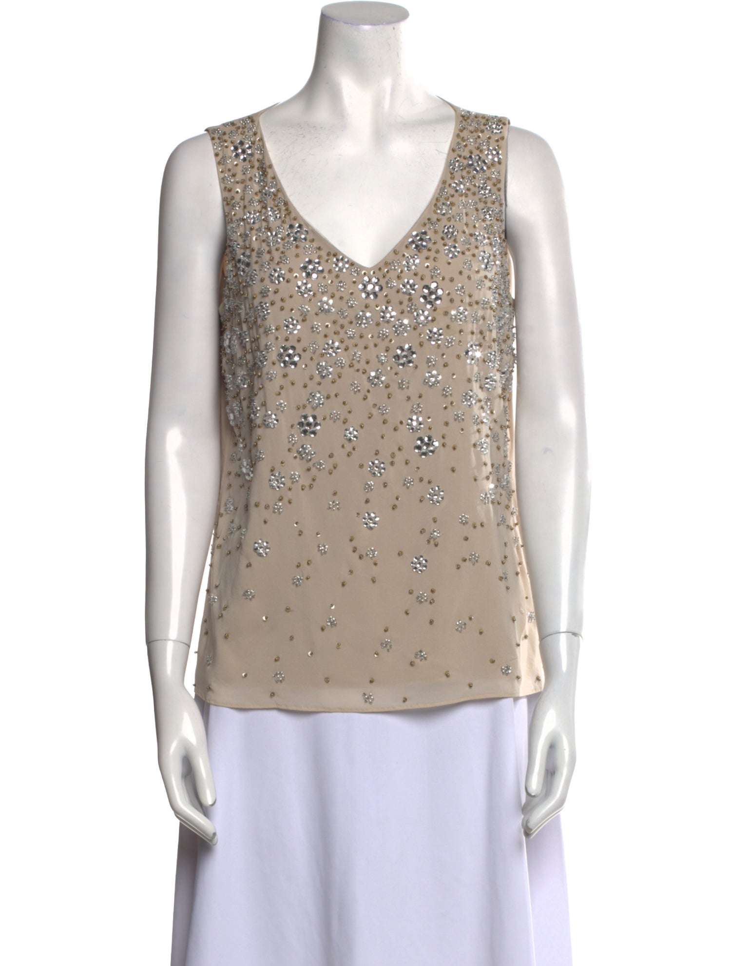 St. John Silk V-Neck Top