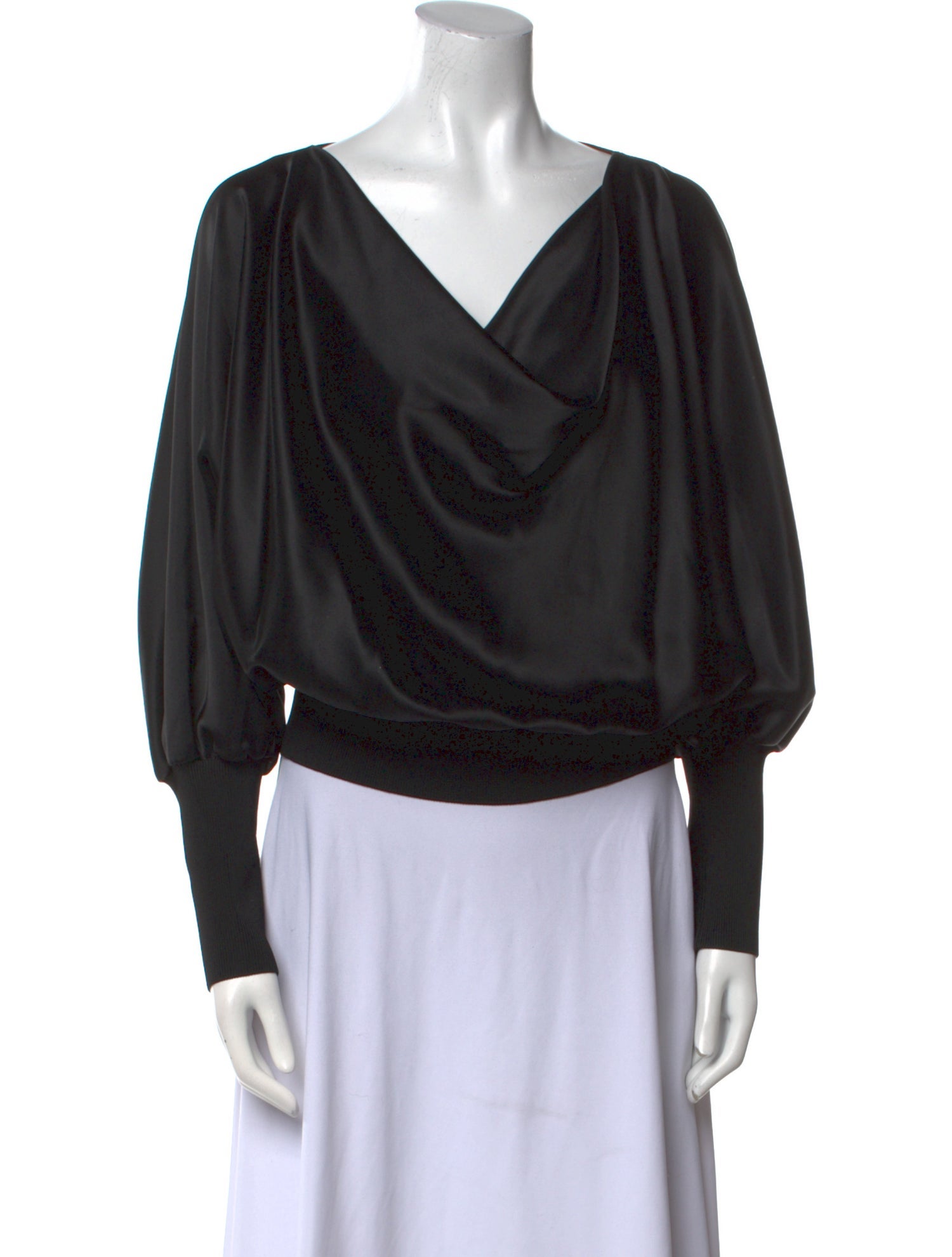 St. John Cowl Neck Long Sleeve Blouse