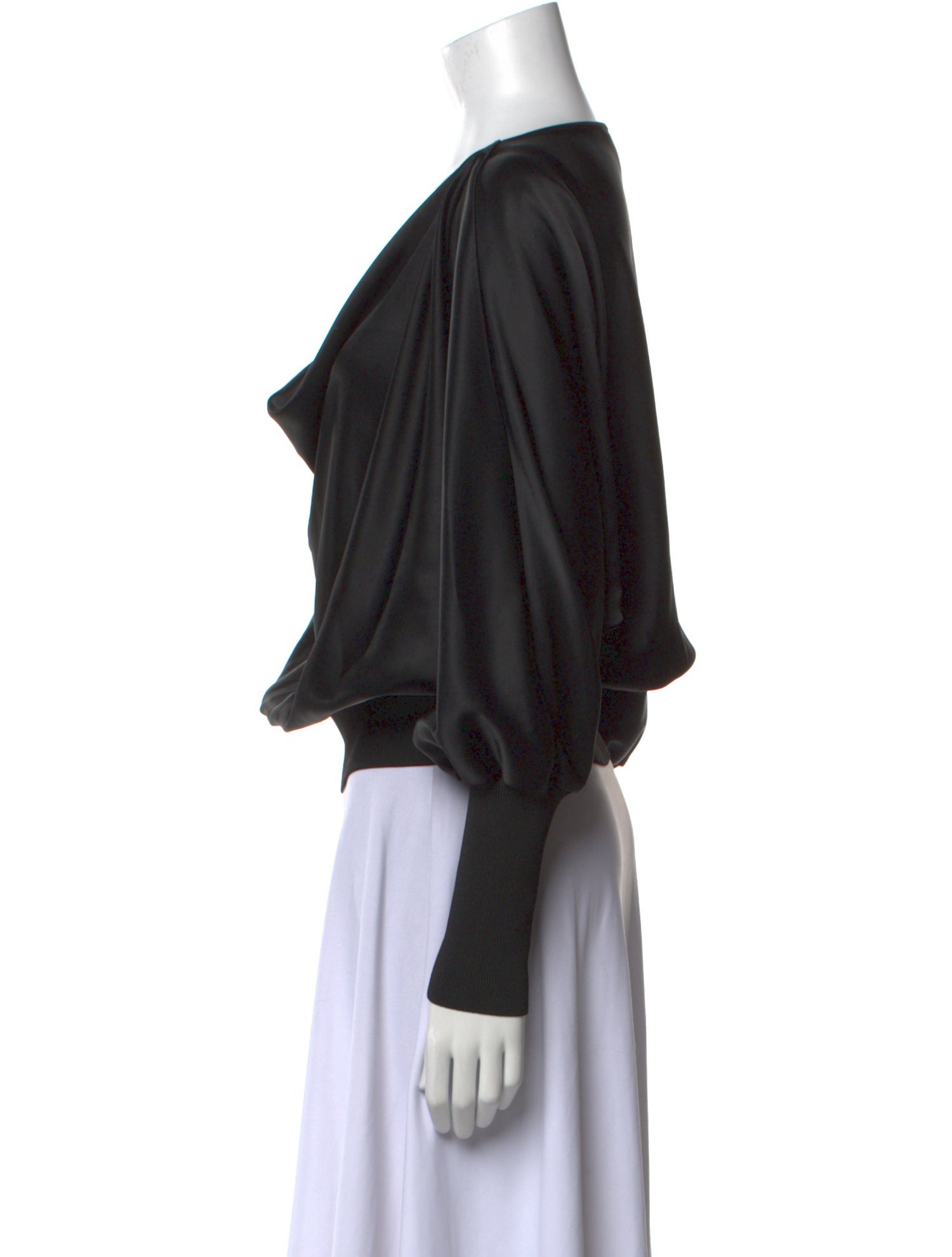 St. John Cowl Neck Long Sleeve Blouse