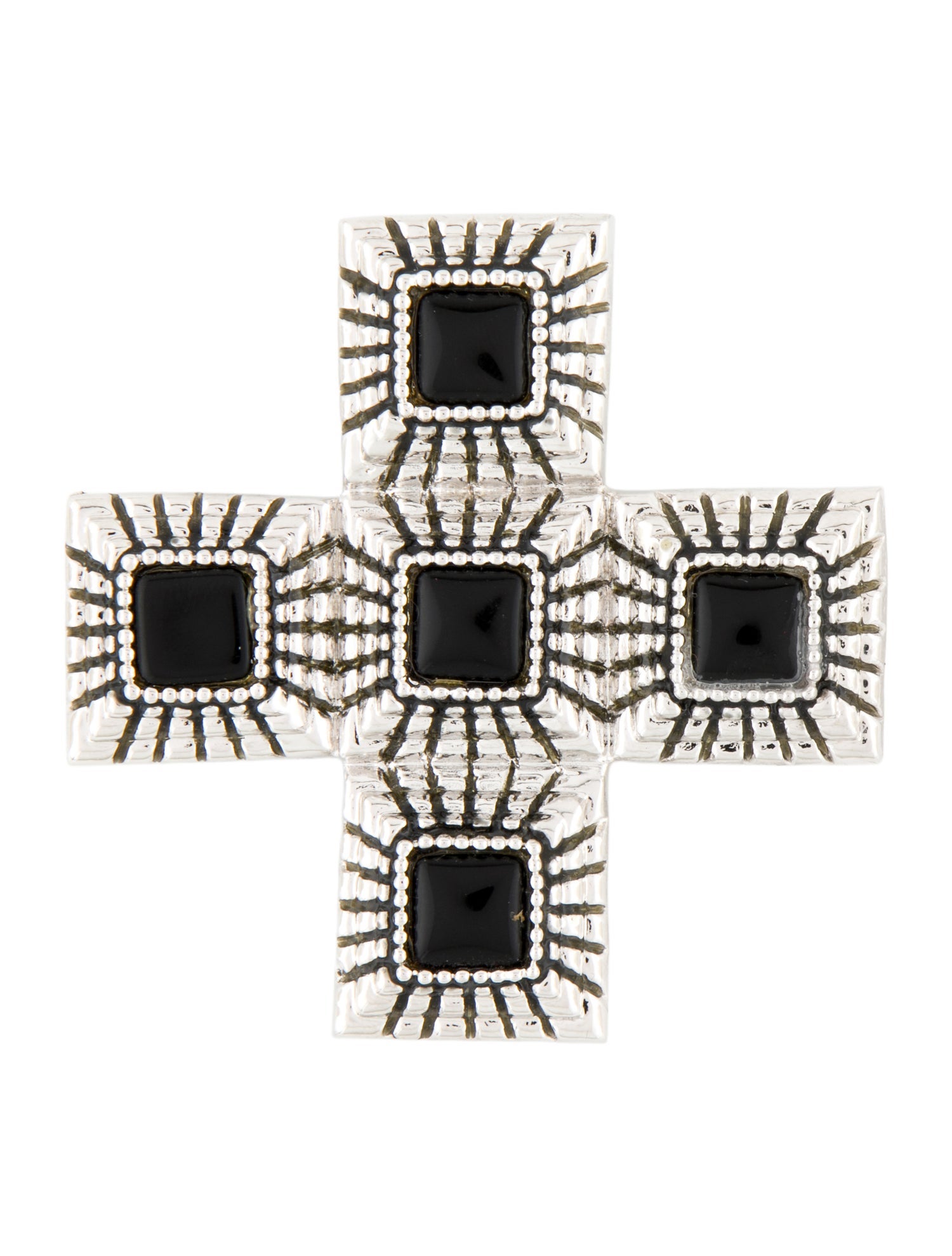 St. John Enamel Cross Brooch Pendant