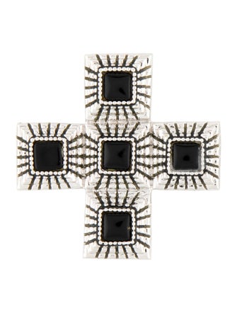St. John Enamel Cross Brooch Pendant