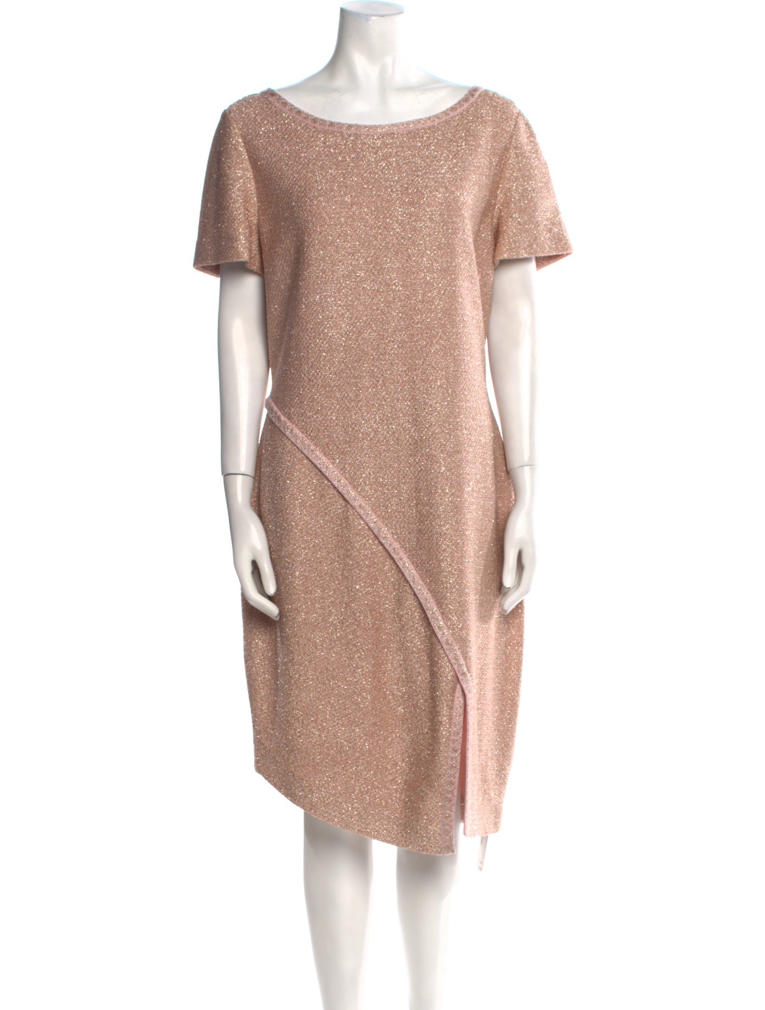 St. John Bateau Neckline Knee-Length Dress