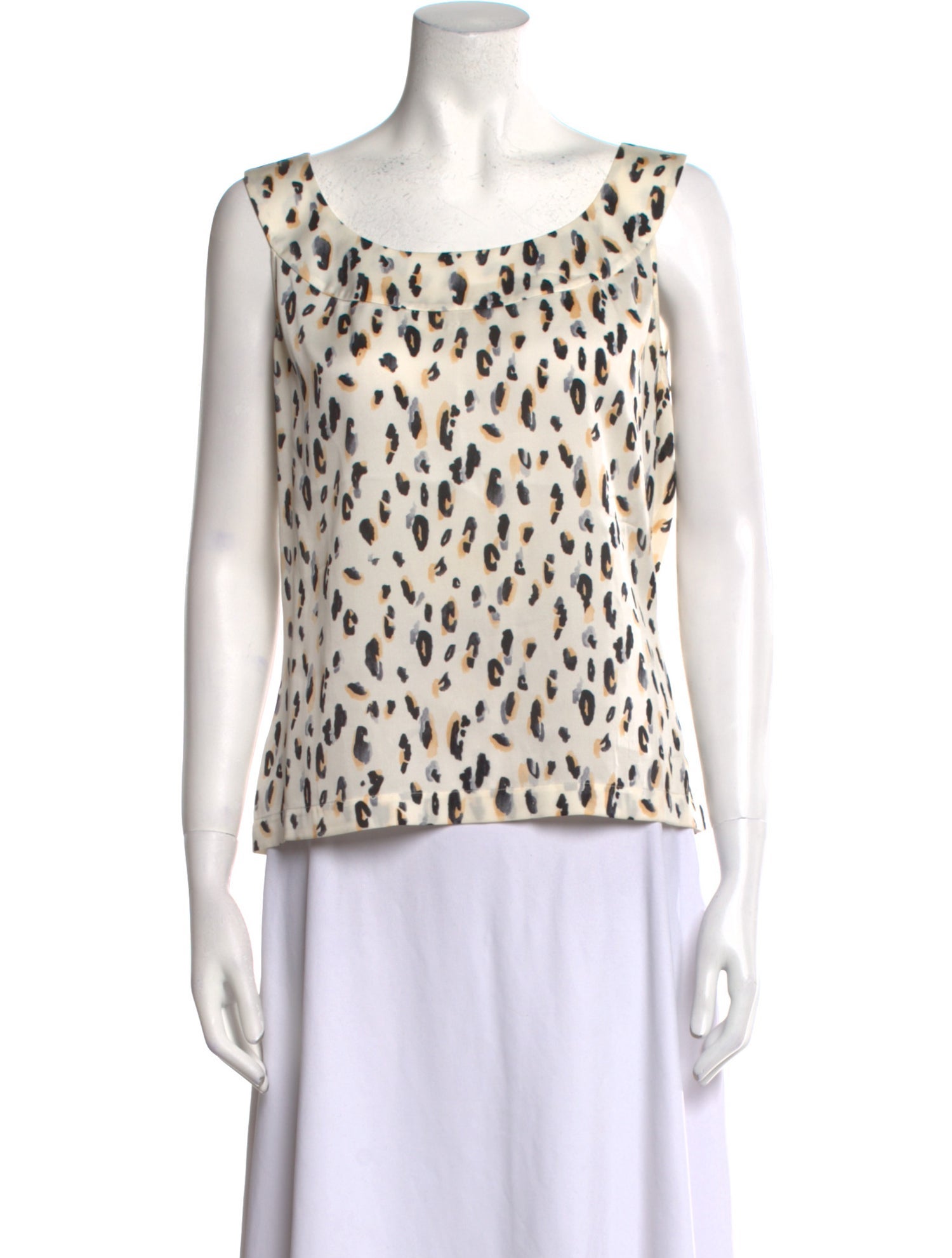 St. John Silk Animal Print Top