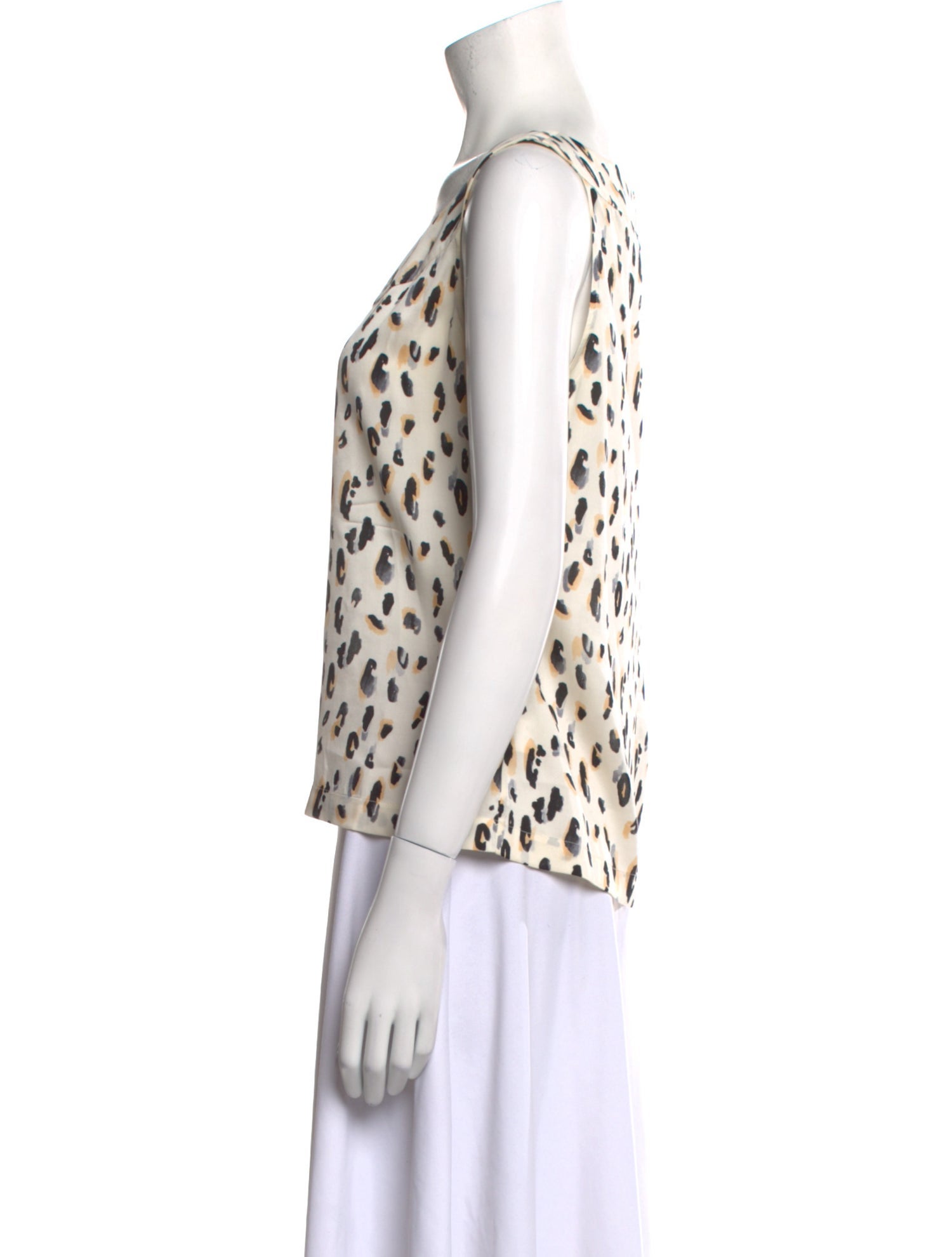 St. John Silk Animal Print Top