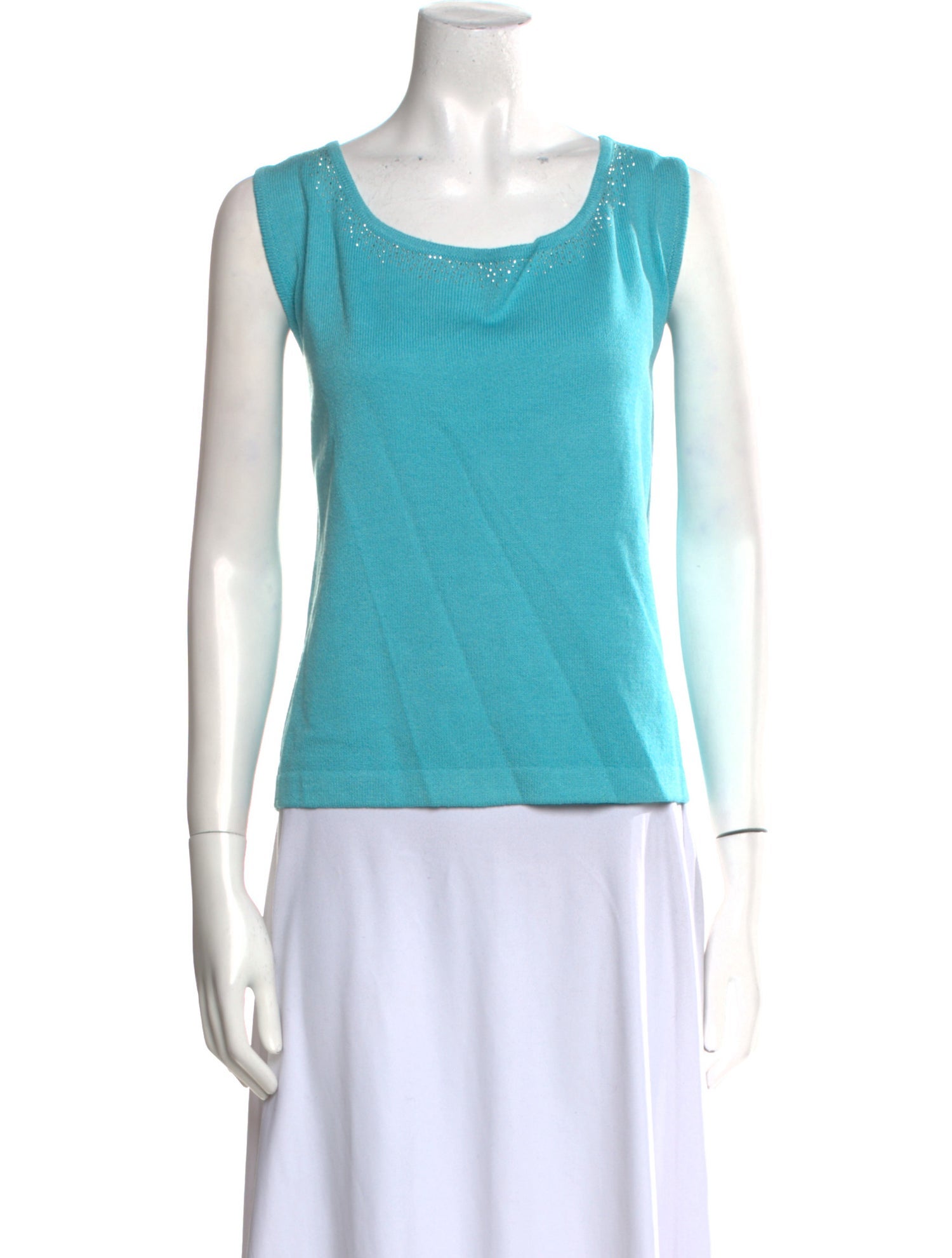 St. John Scoop Neck Sleeveless Top
