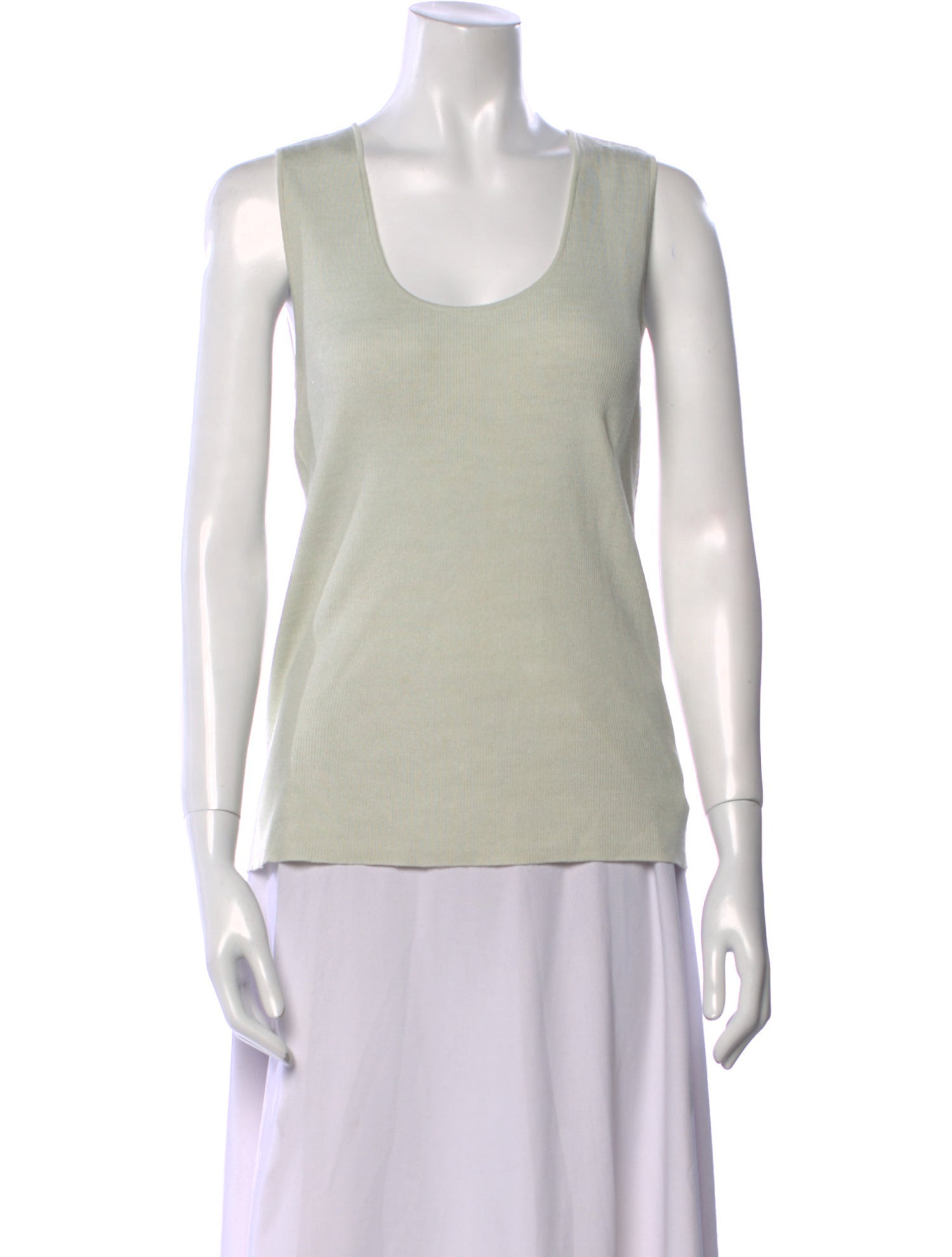 St. John Scoop Neck Sleeveless Top