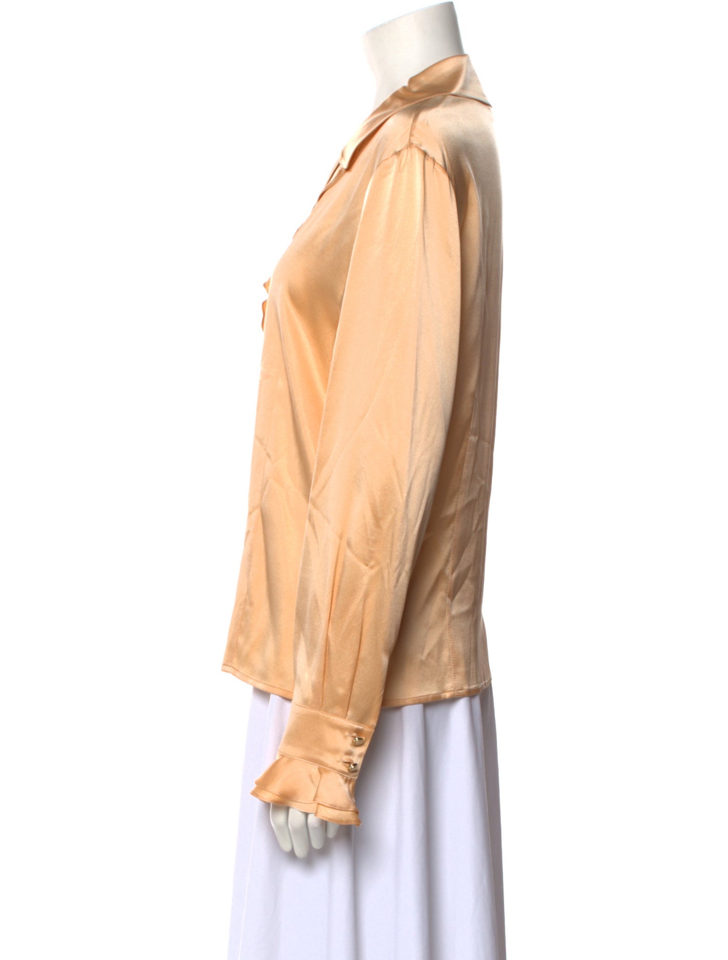 St. John Silk Long Sleeve Blouse