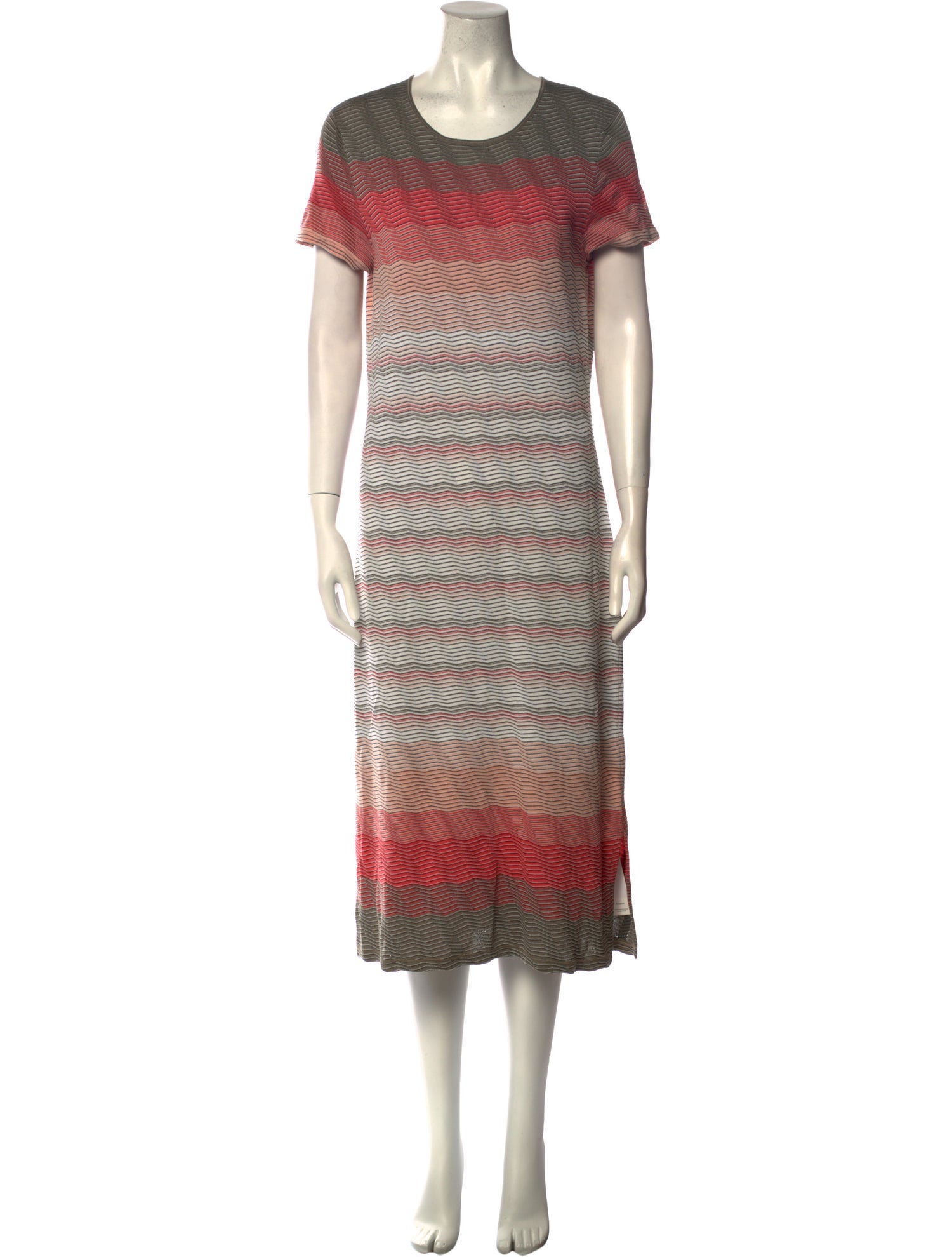 St. John Striped Midi Length Dress