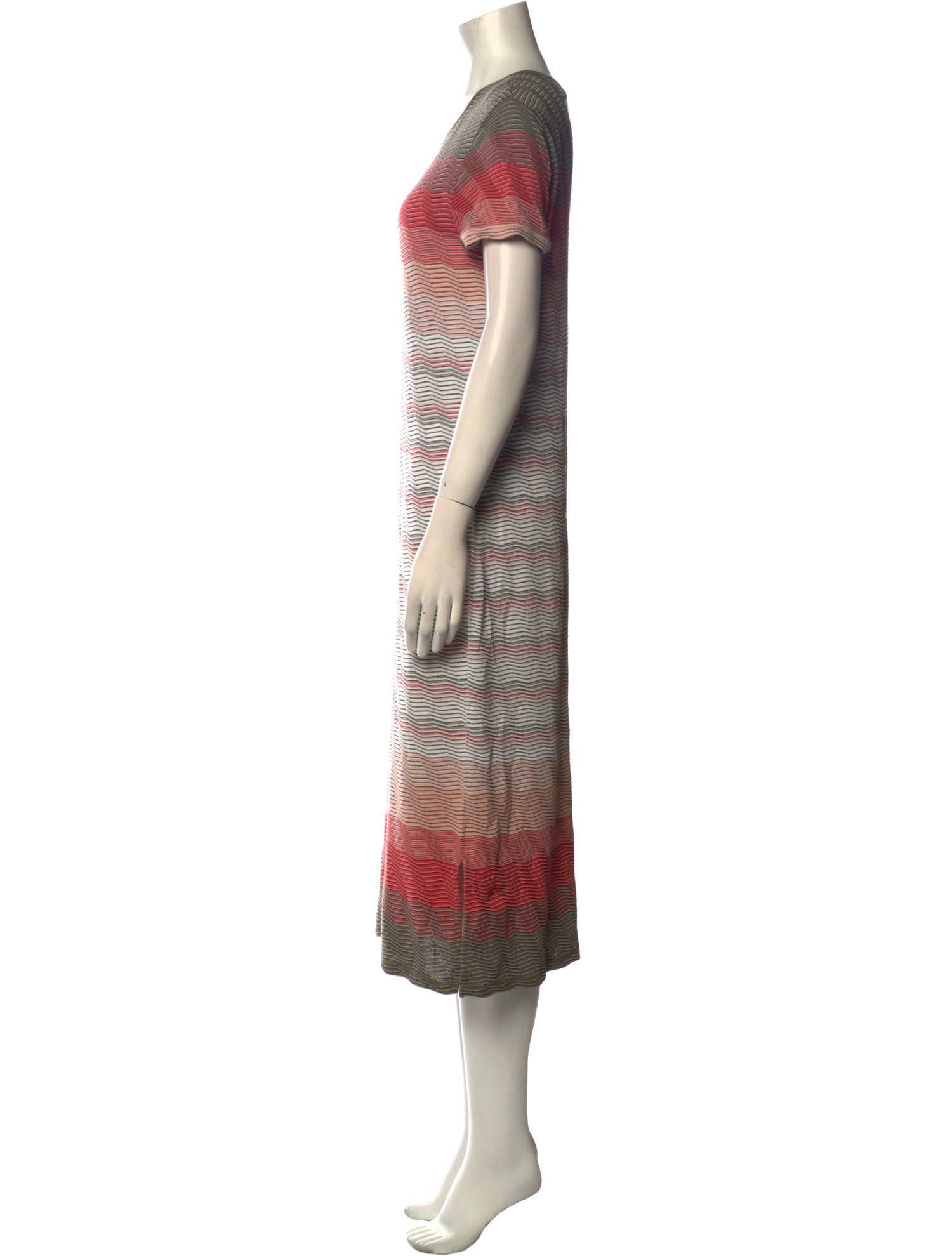 St. John Striped Midi Length Dress