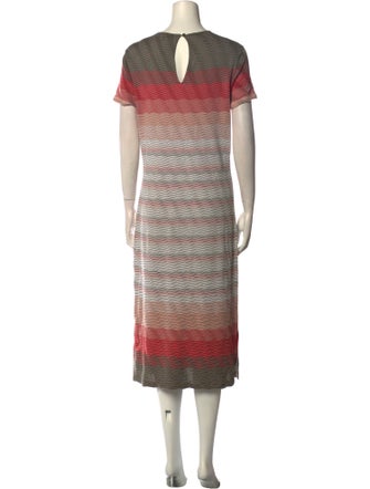 St. John Striped Midi Length Dress