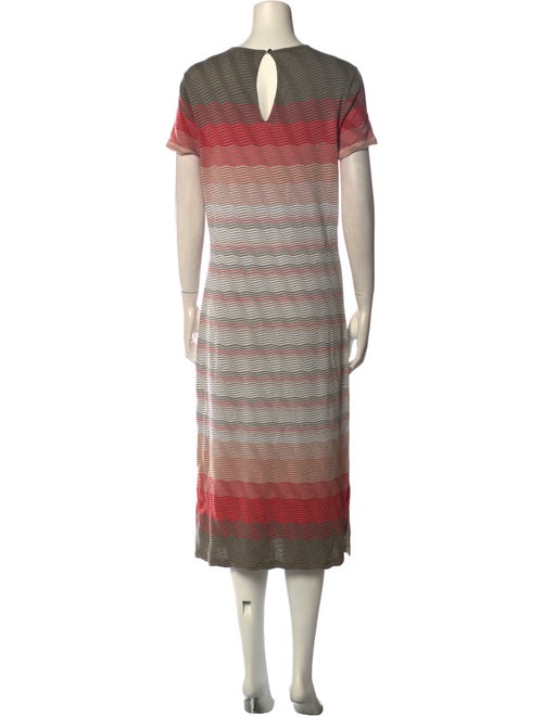 St. John Striped Midi Length Dress