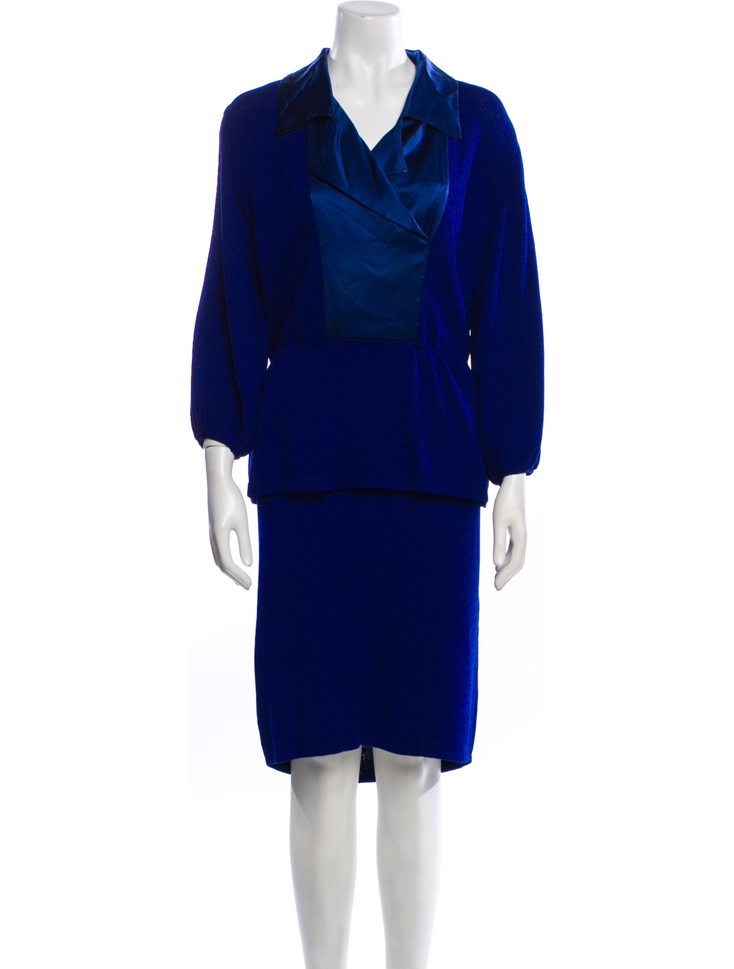 St. John Wool Crystal Embellishments Skirt Suit