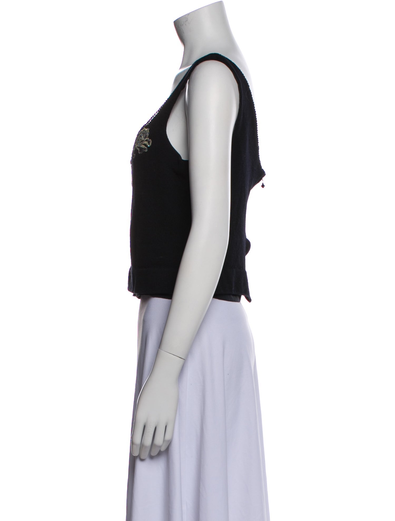 St. John Square Neckline Sleeveless Crop Top