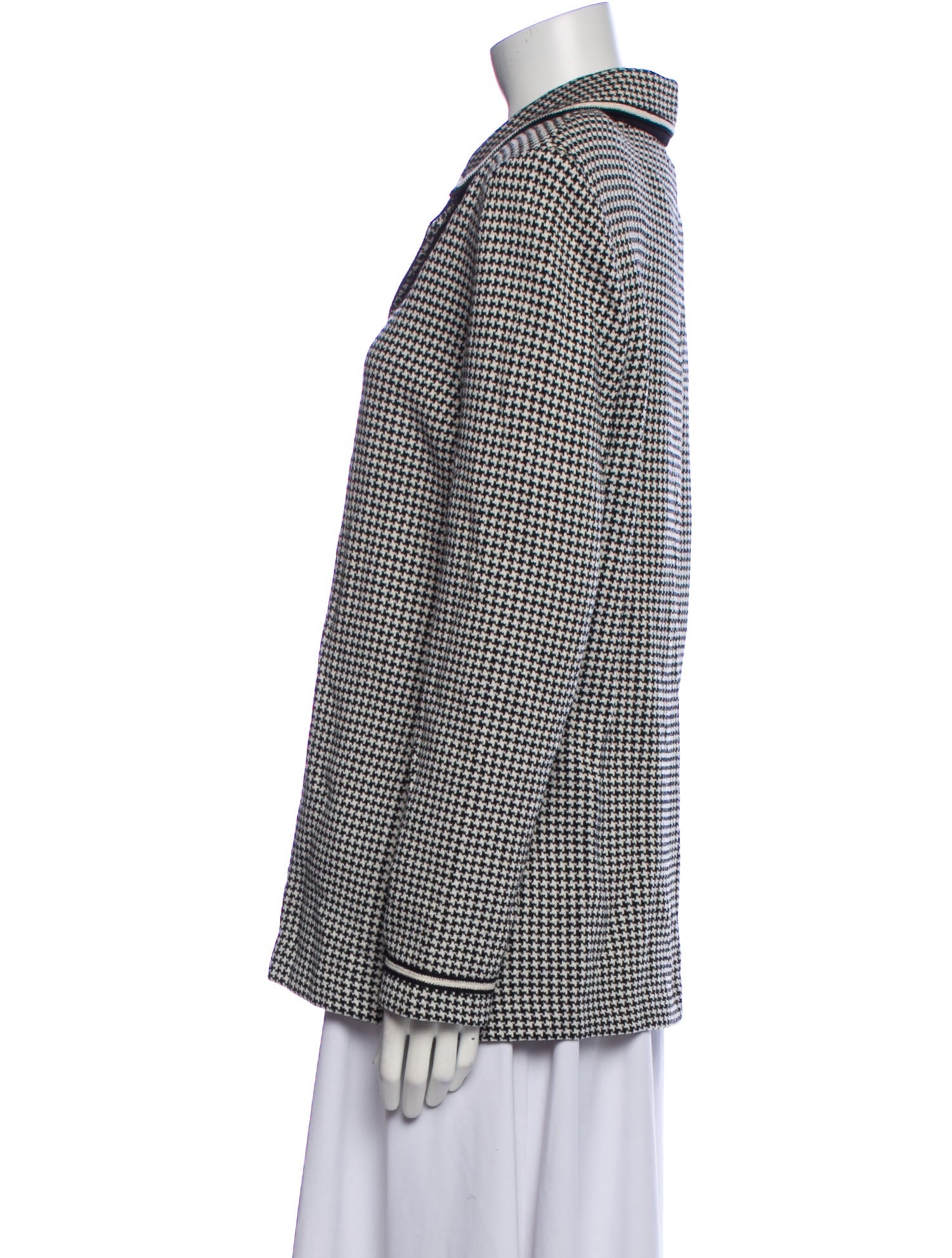 St. John Wool Plaid Print Blazer