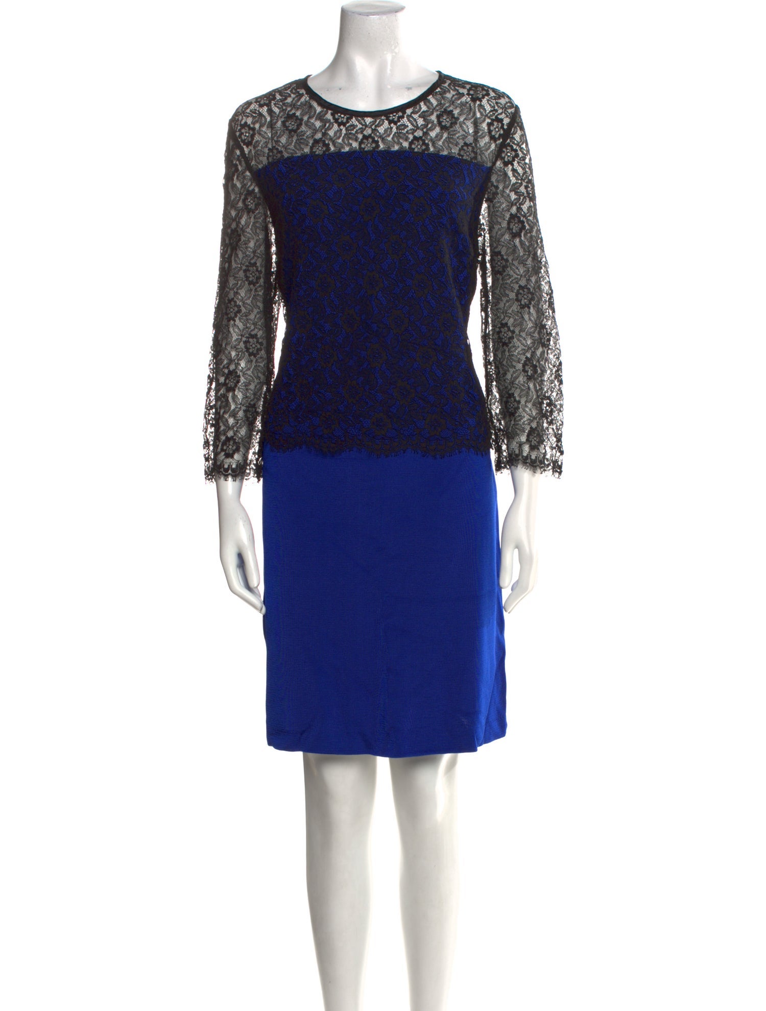 St. John Lace Pattern Knee-Length Dress