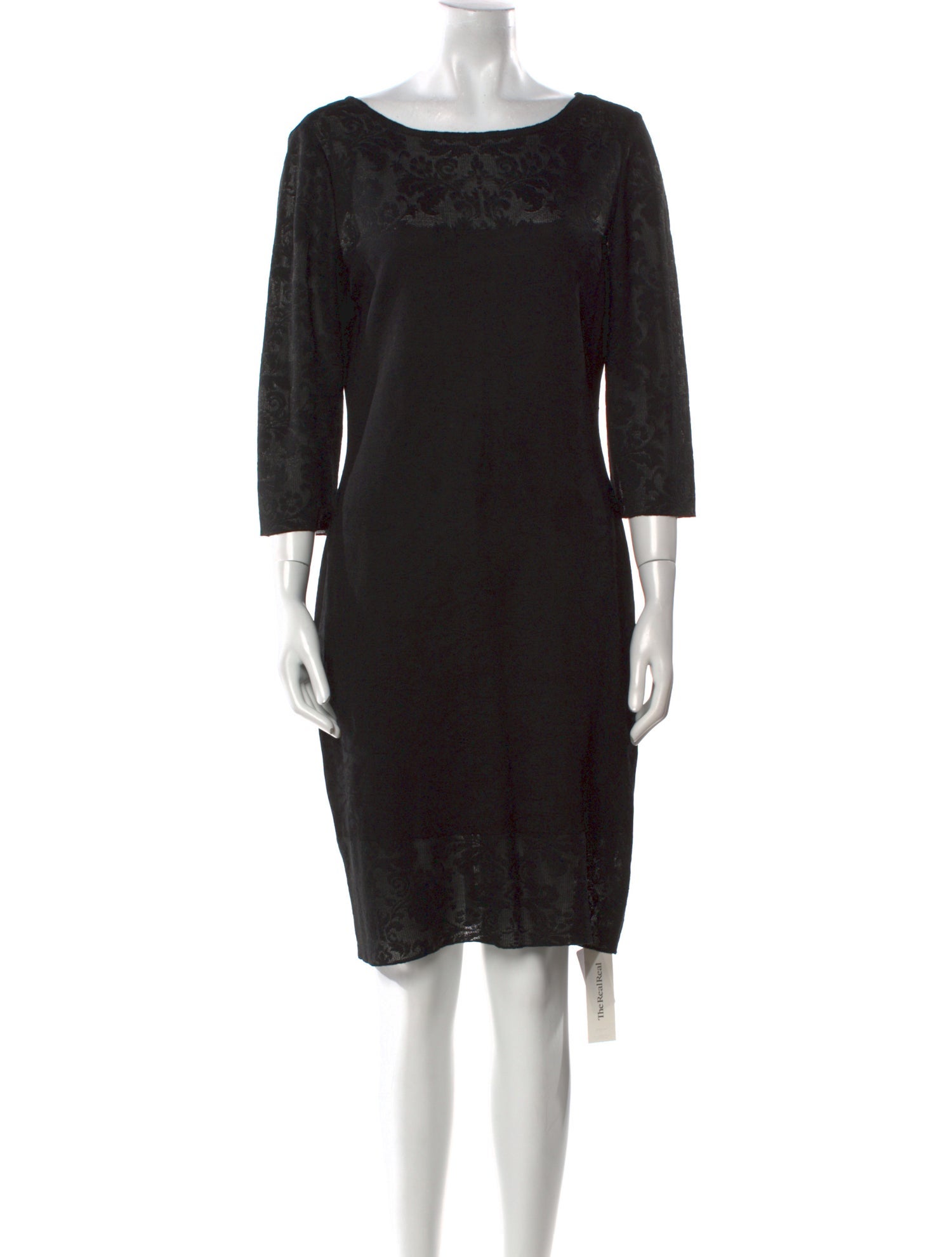 St. John Scoop Neck Knee-Length Dress