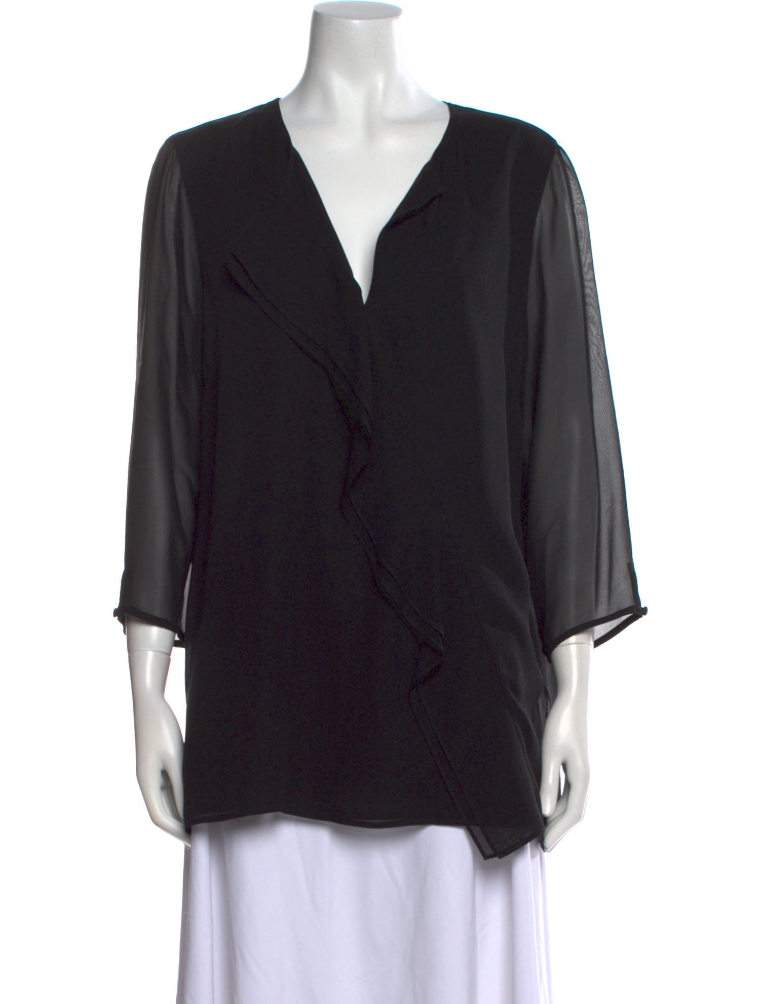 St. John Silk V-Neck Blouse