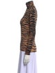 St. John Animal Print Turtleneck Top