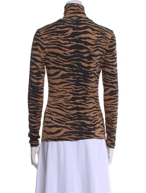St. John Animal Print Turtleneck Top