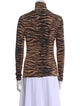St. John Animal Print Turtleneck Top