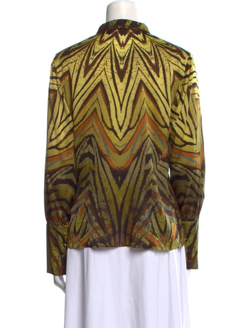 St. John Silk Printed Button-Up Top